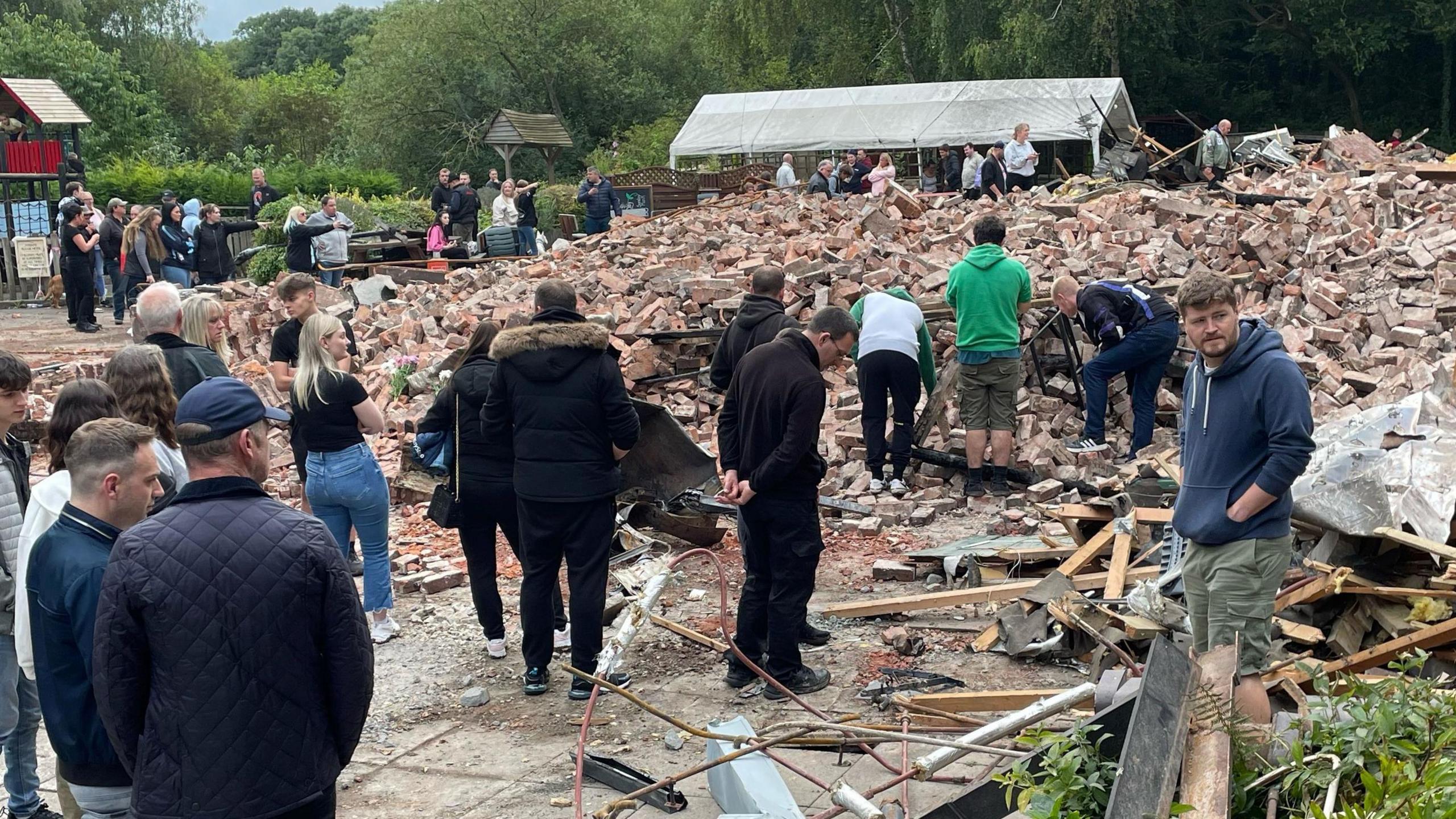 Rubble on the site of the Crooked House