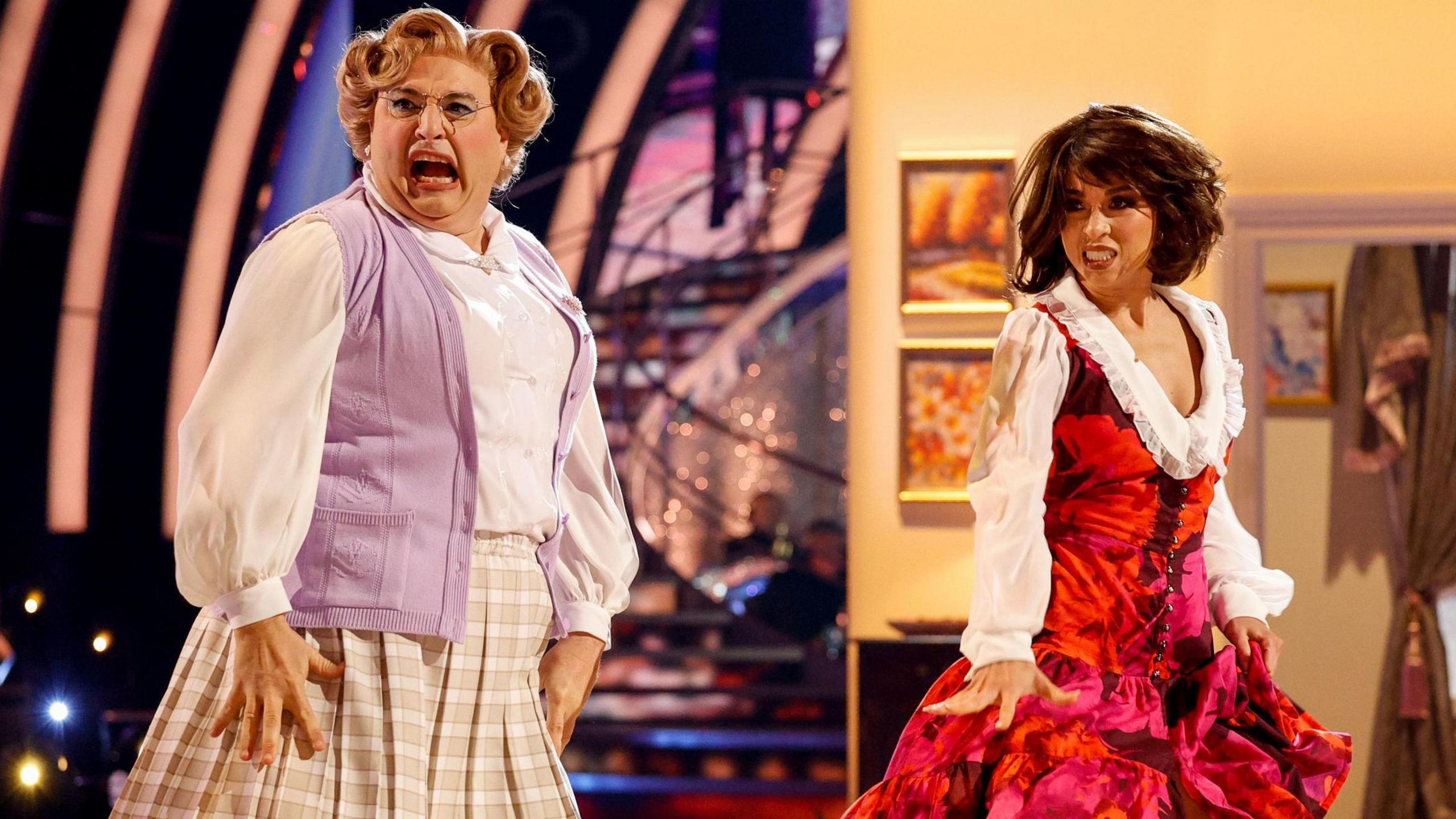 BC handout photo of Wynne Evans and Katya Jones during Saturday's Strictly Come Dancing show on BBC One