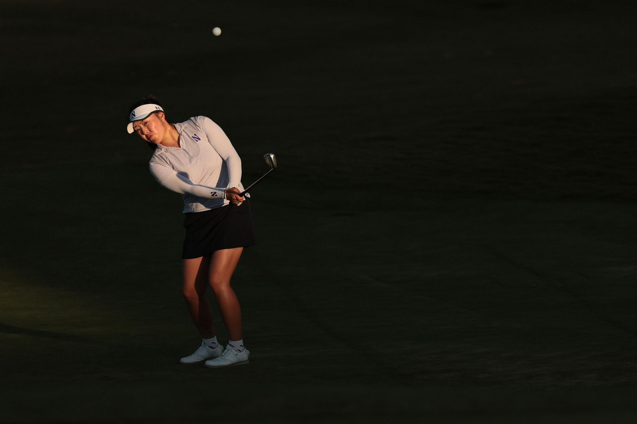 Northwestern Wildcats' Dianna Lee chips onto the 18th green during the semifinals of the Division I Women's Golf Championship held at the Omni La Costa Resort & Spa in Carlsbad, California. Photo by C. Morgan Engel/NCAA Photos