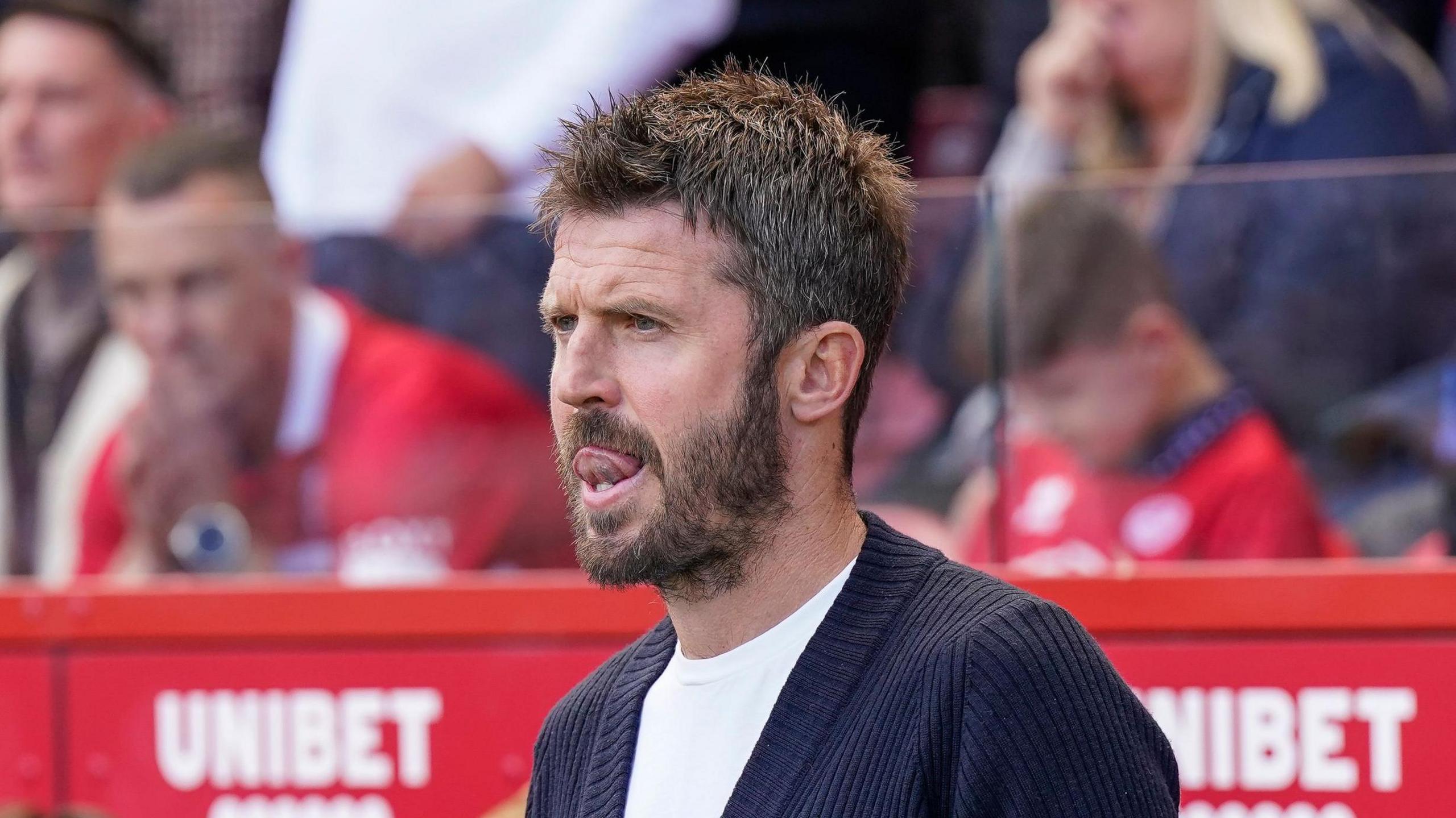 Middlesbrough head coach Michael Carrick stood on the sidelines