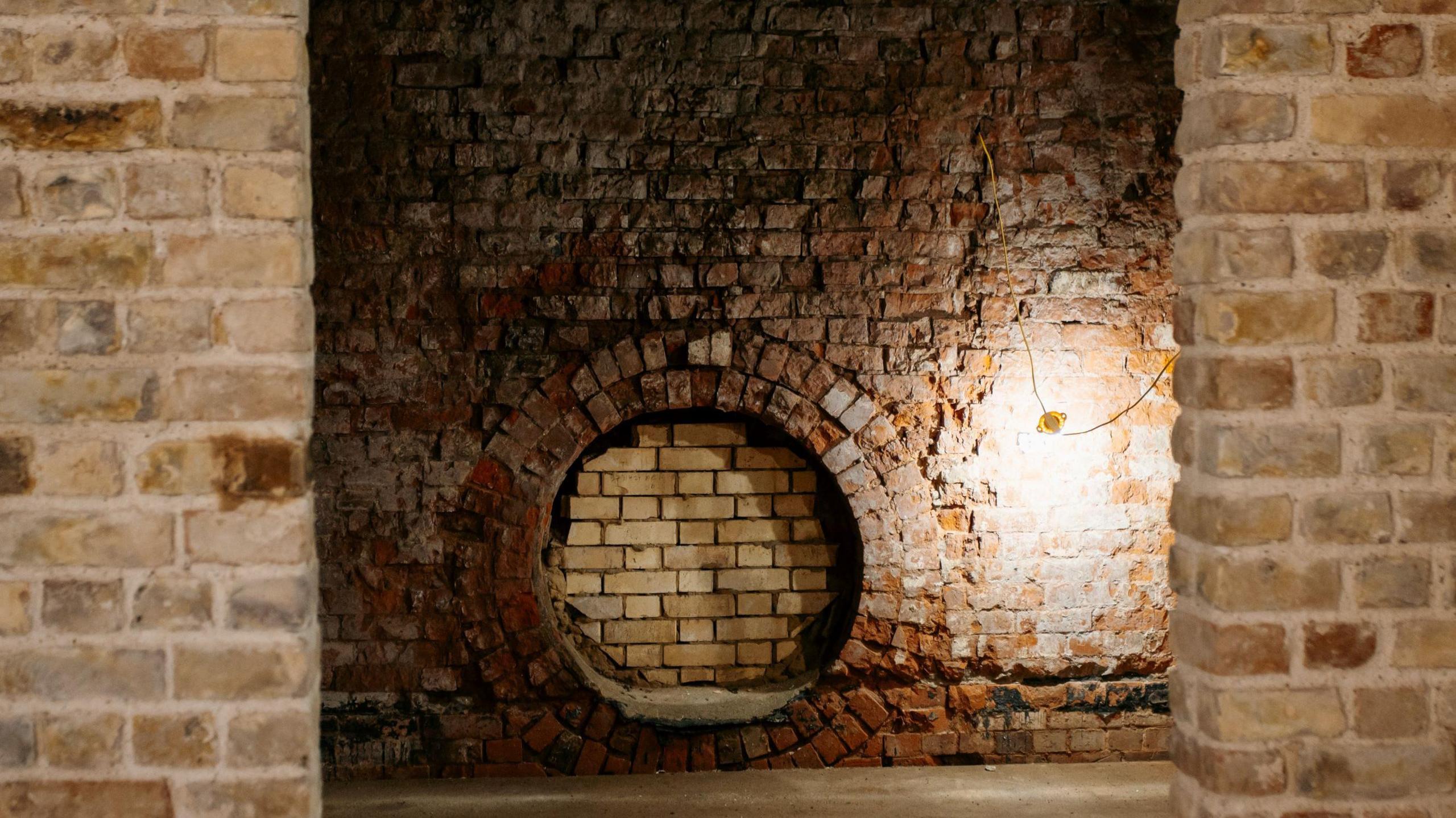 Bare brick inside the Palace’s North East Office Building.