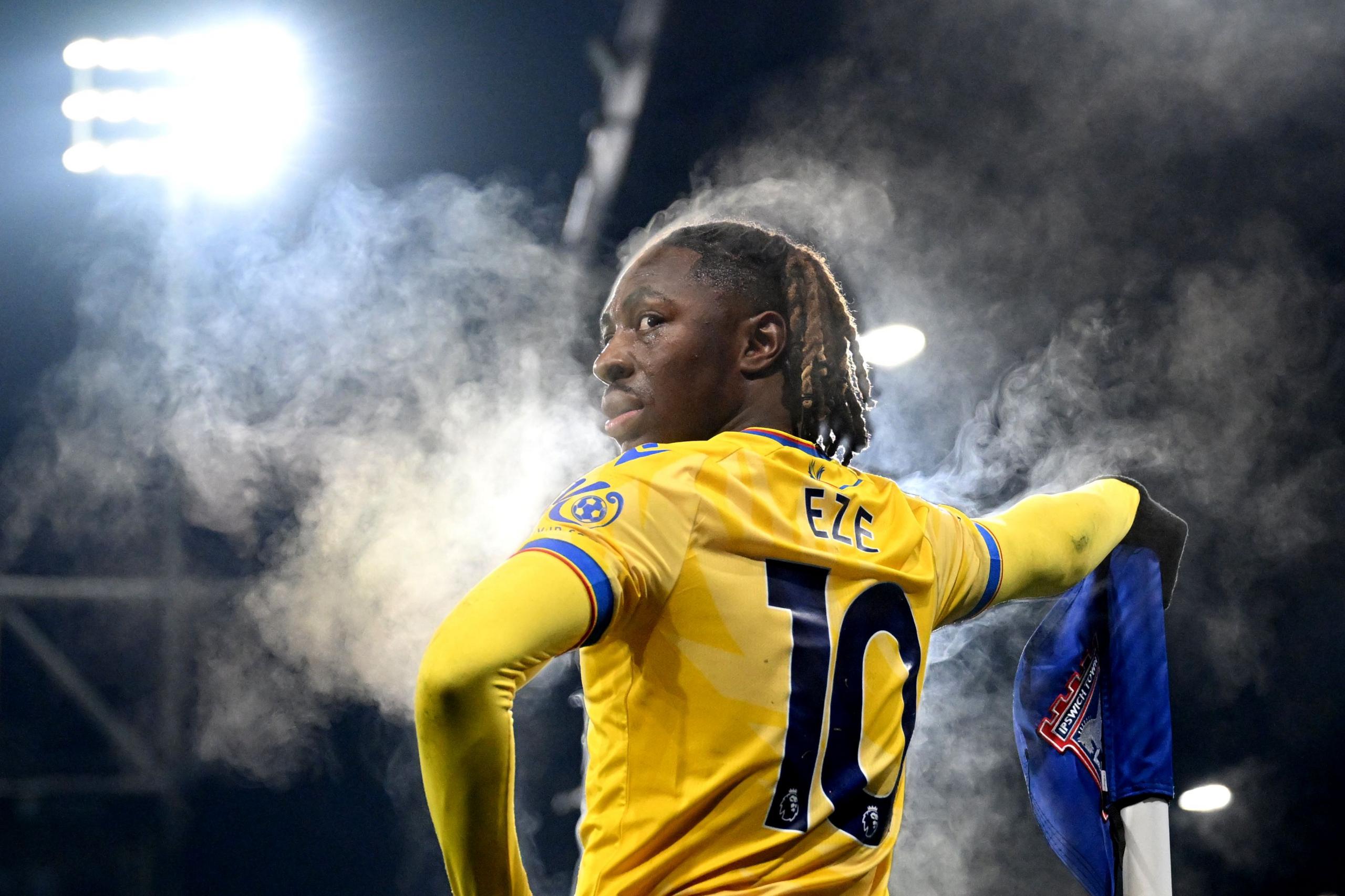 Crystal Palace's Eberechi Eze looks on during the Premier League match against Ipswich Town at Portman Road