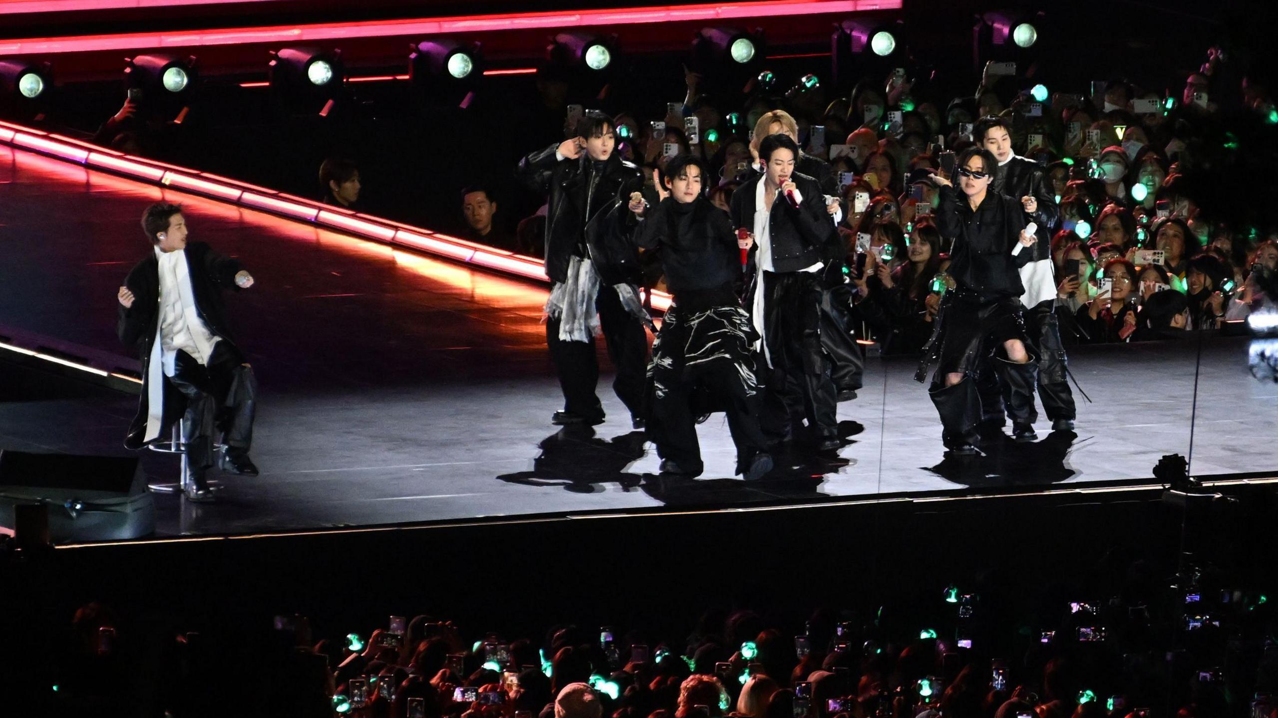 BTS performing in Gwanghwamun Square.
