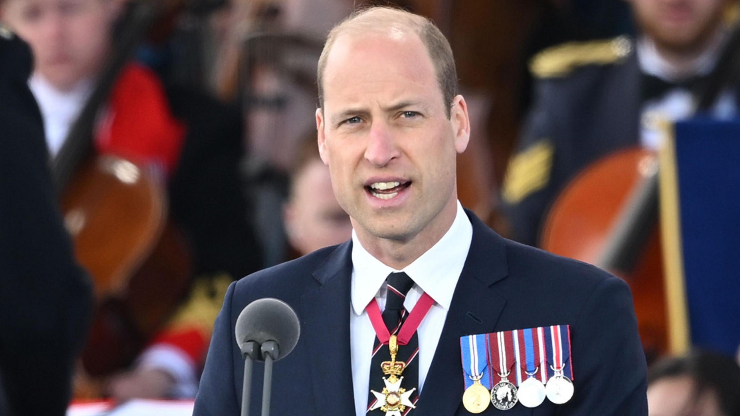 Prince William on the stage at Southsea