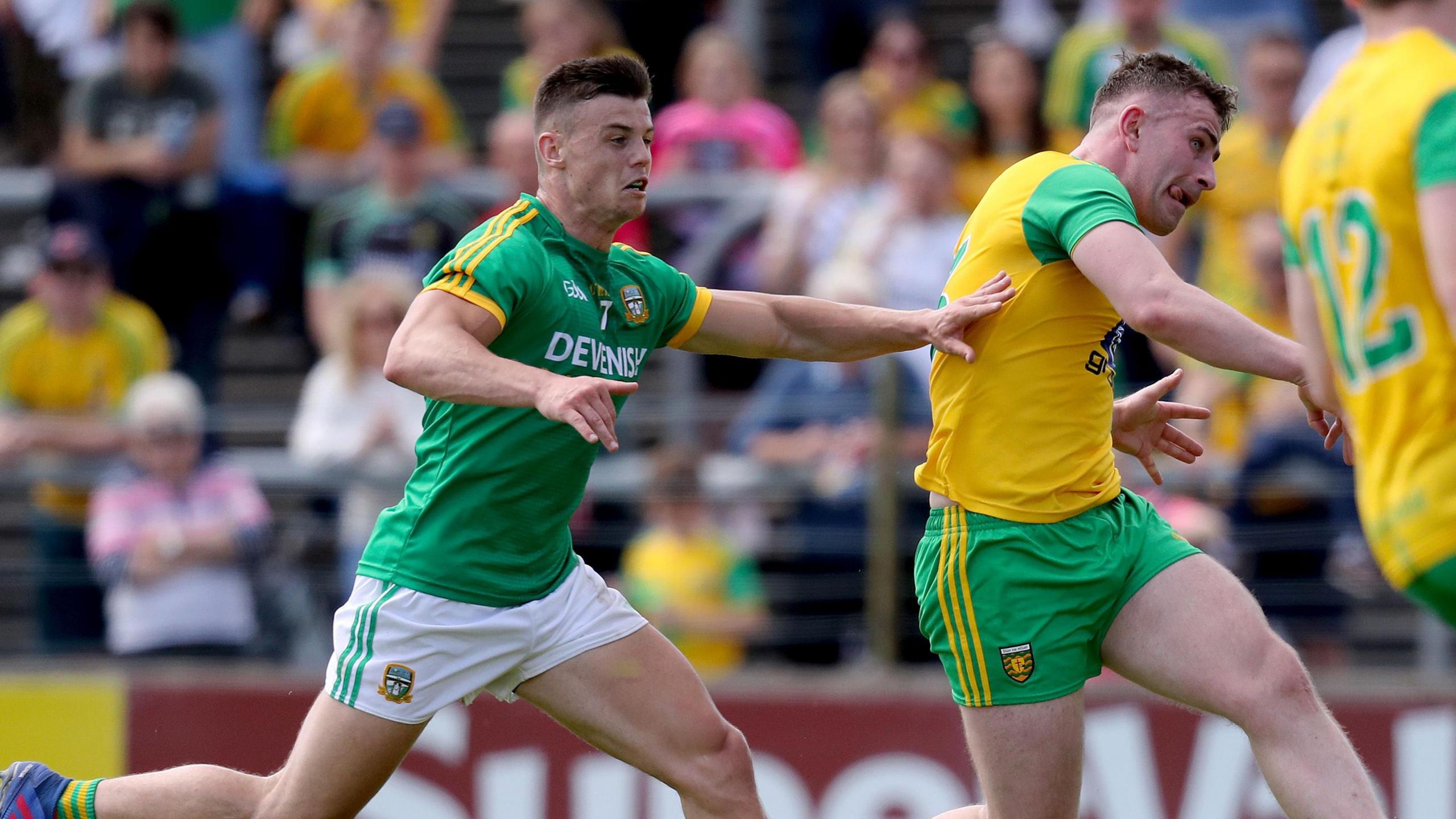 Patrick McBrearty scores for Donegal against Meath in 2019