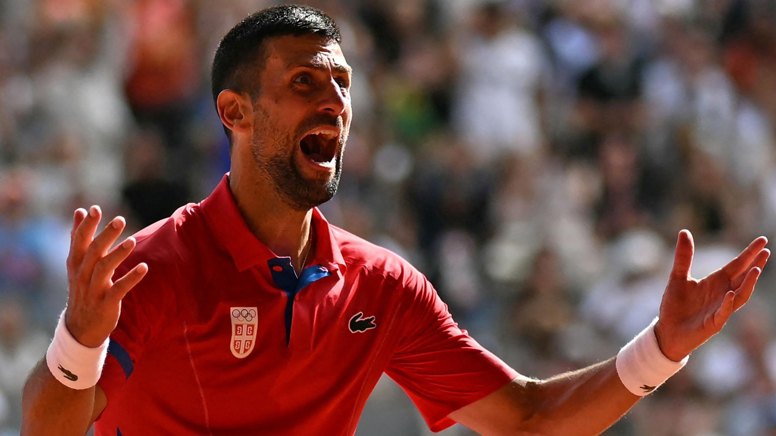 Novak Djokovic celebrates