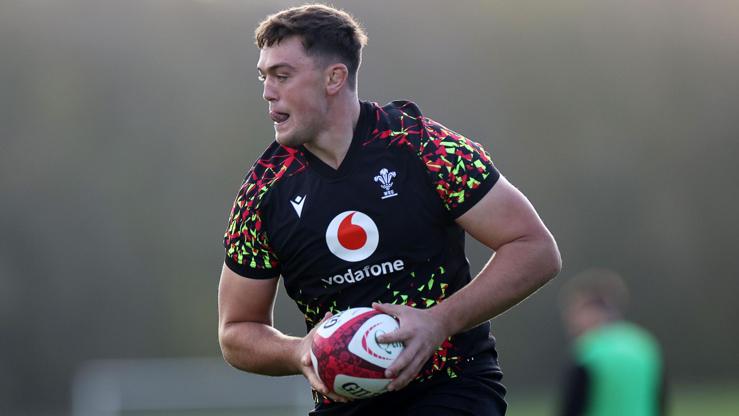 Freddie Thomas in Wales training