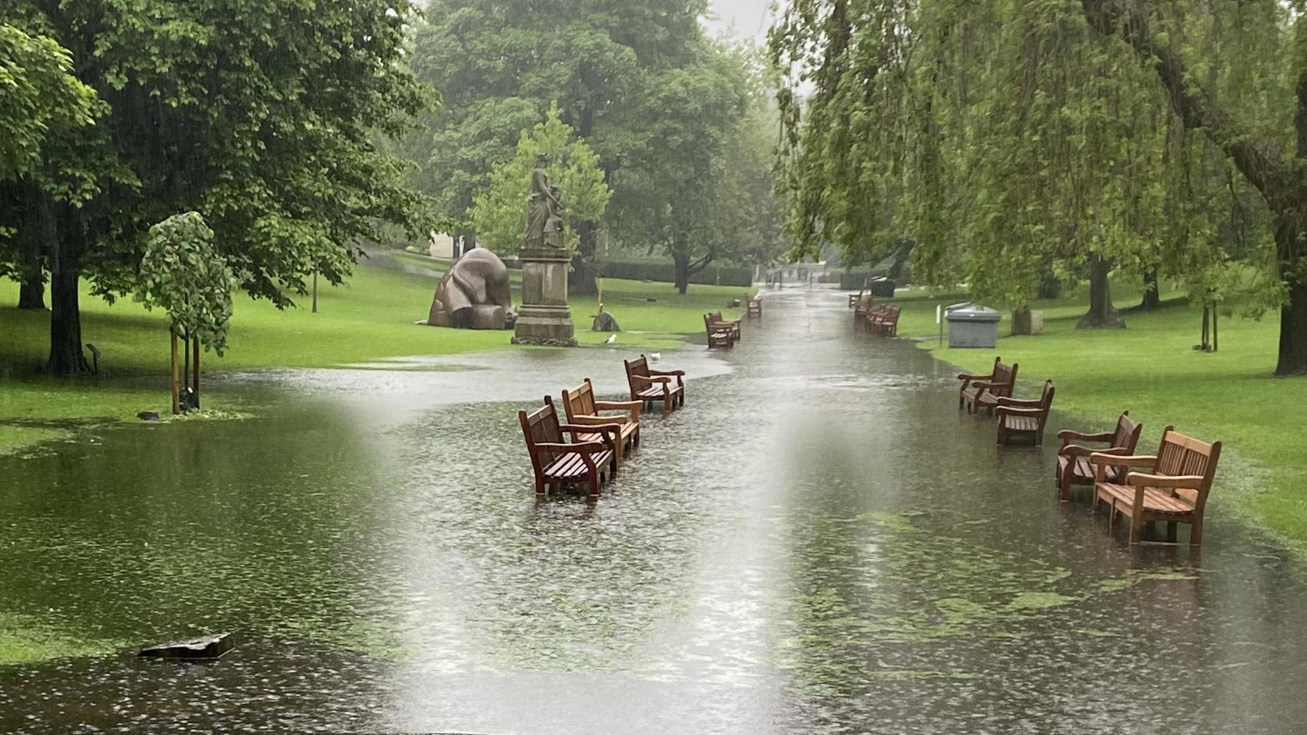 Flooding in Princes Street Gardens