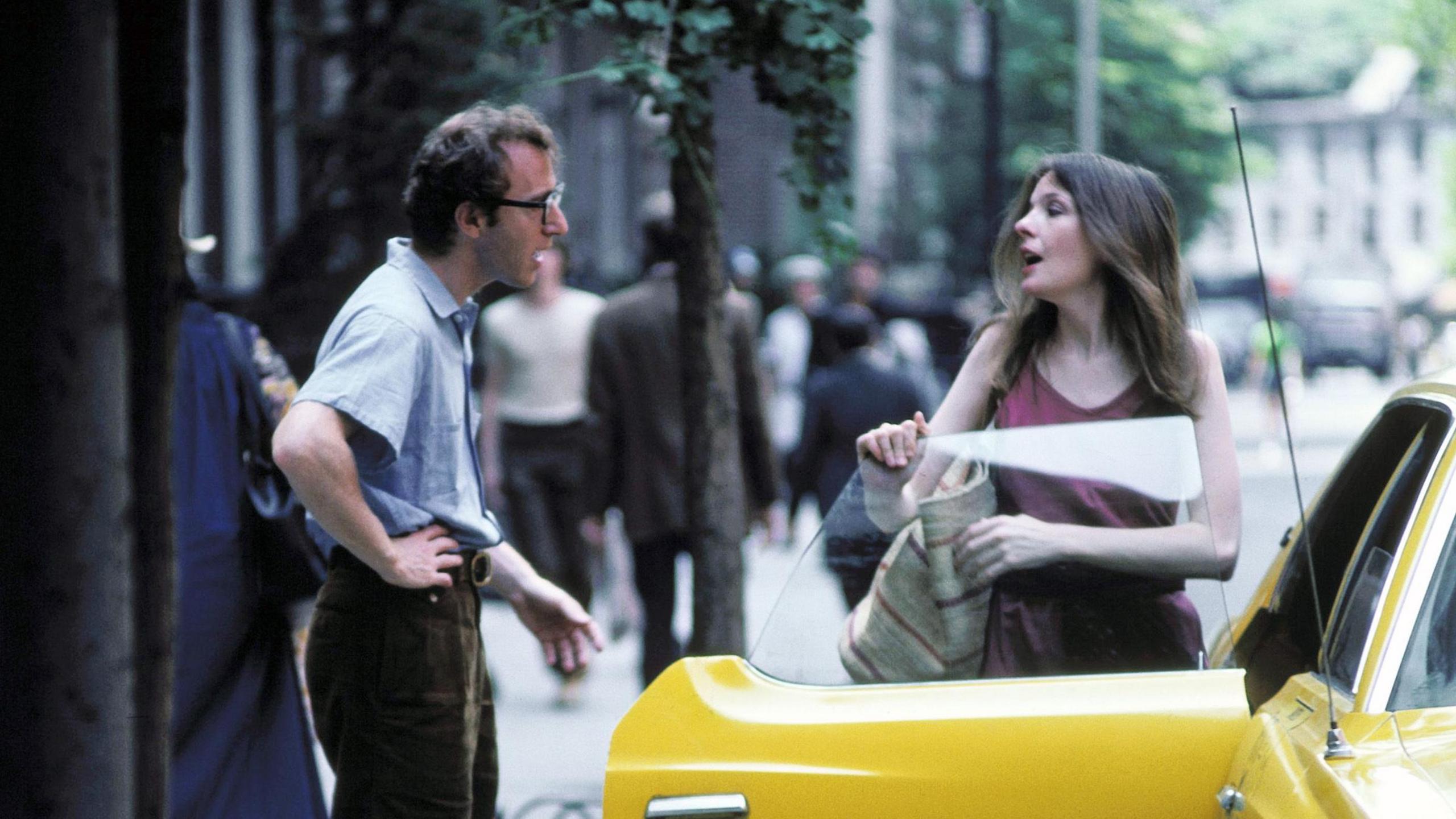 Actor, writer and director Woody Allen as Alvy Singer and actress Diane Keaton as Annie Hall in the film of the same name in 1977.