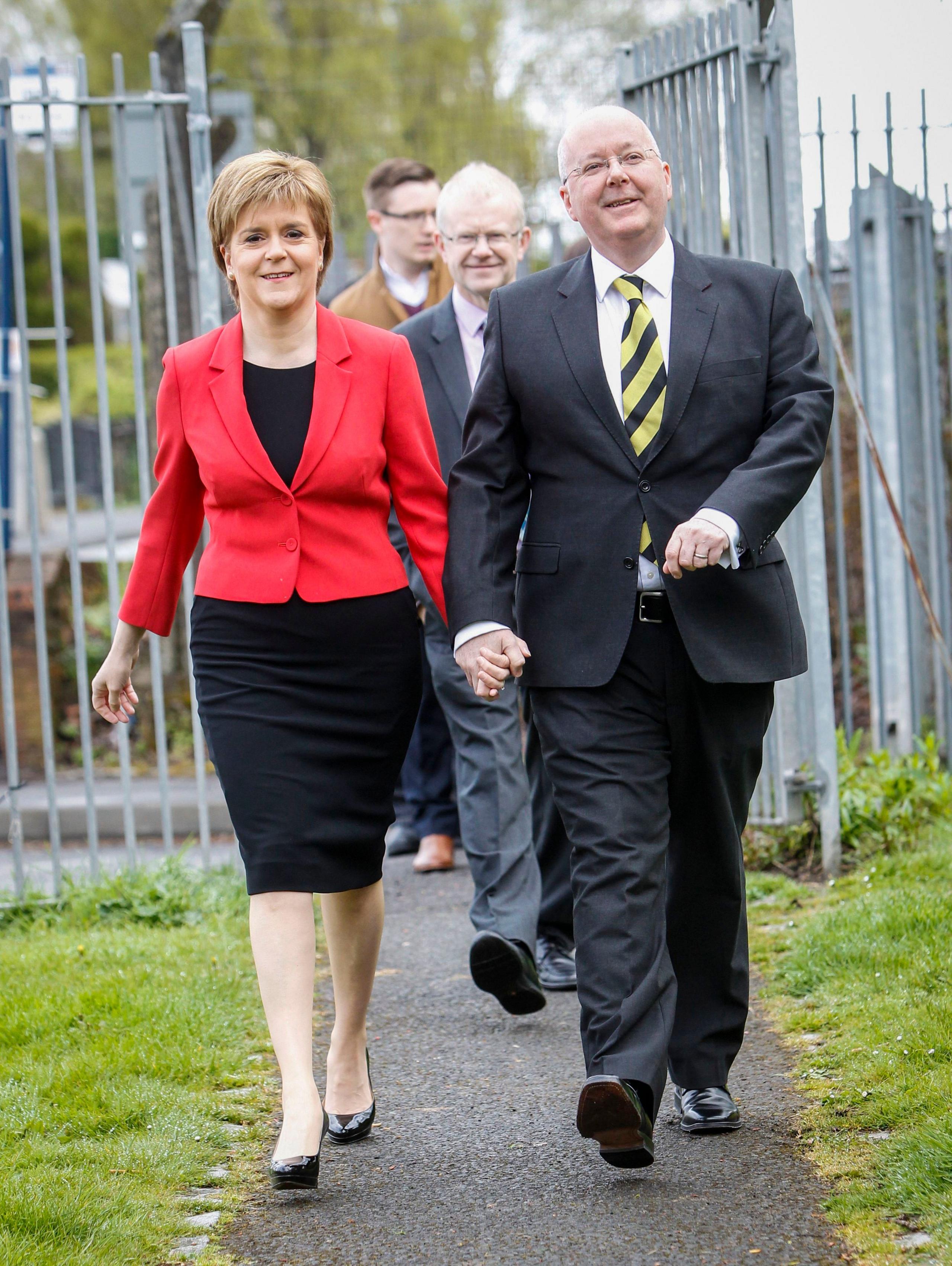 Nicola Sturgeon and Peter Murrell seen together in 2016