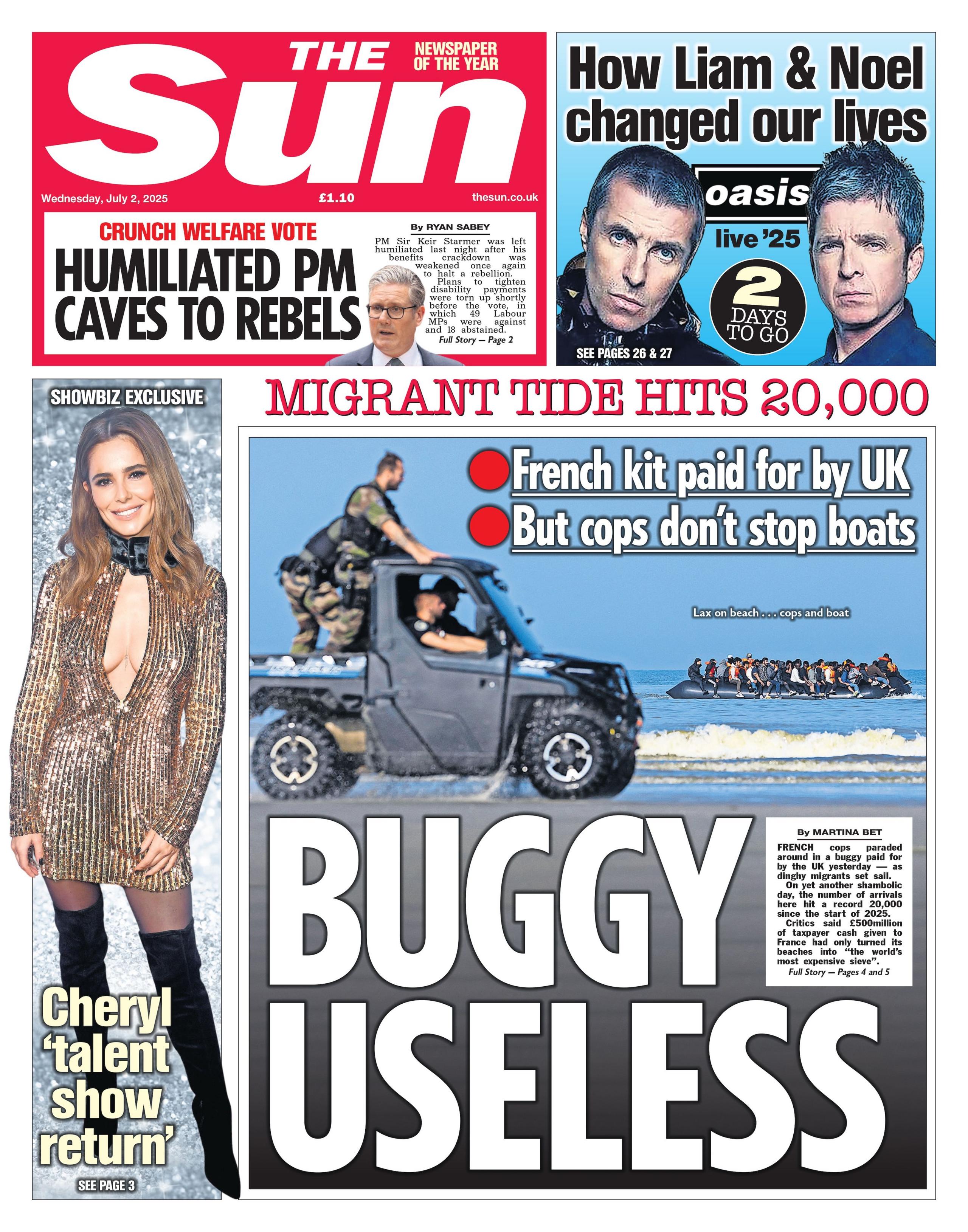 "Buggy useless" reads the headline on the front page of The Sun.