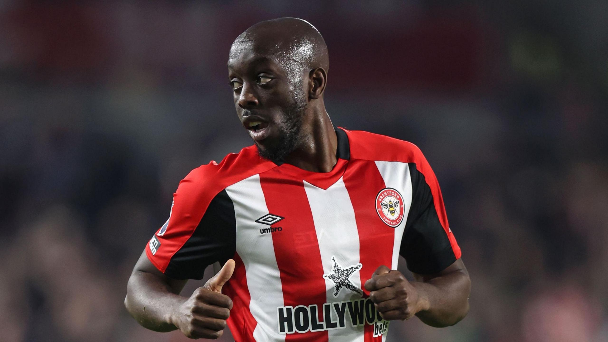Yoane Wissa playing for Brentford