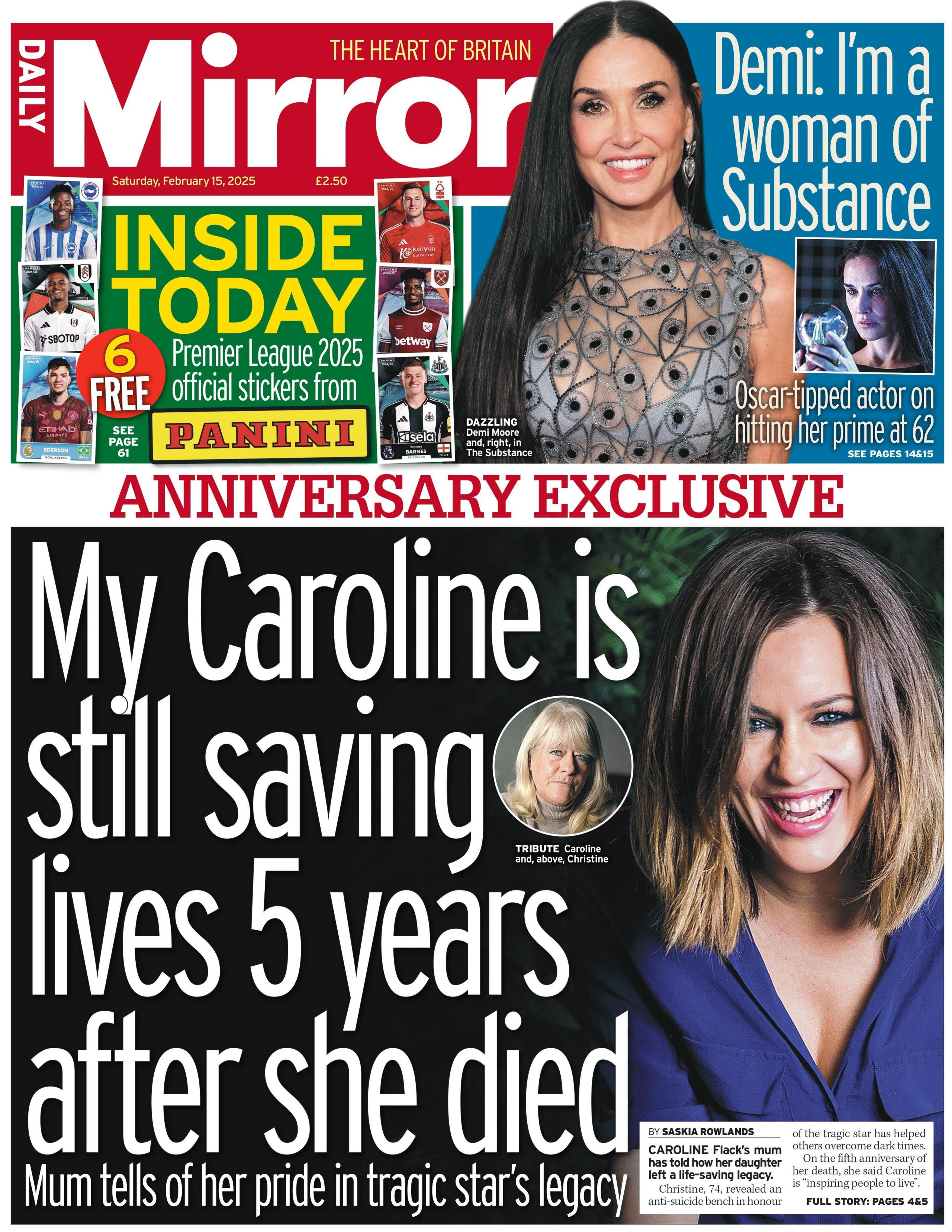 Daily Mirror: My Caroline is still saving lives five years after she died.