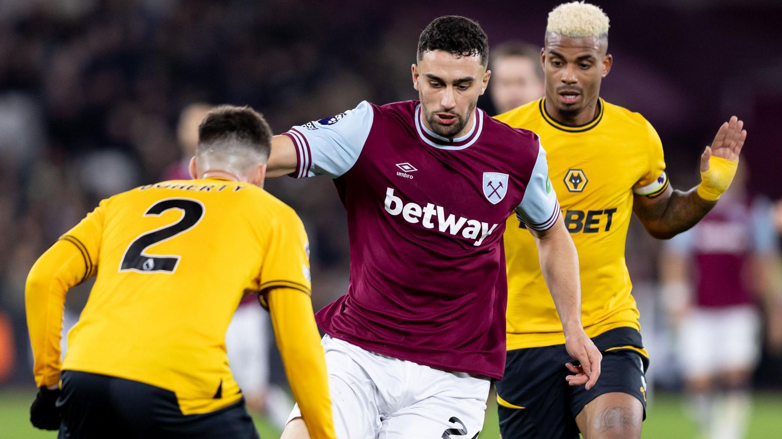 Former Wolves defender Max Kilman in action against them for West Ham