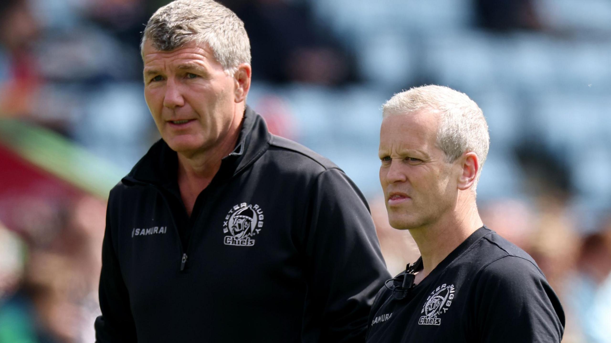 Rob Baxter (left) and new Exeter attack coach Dave Walder