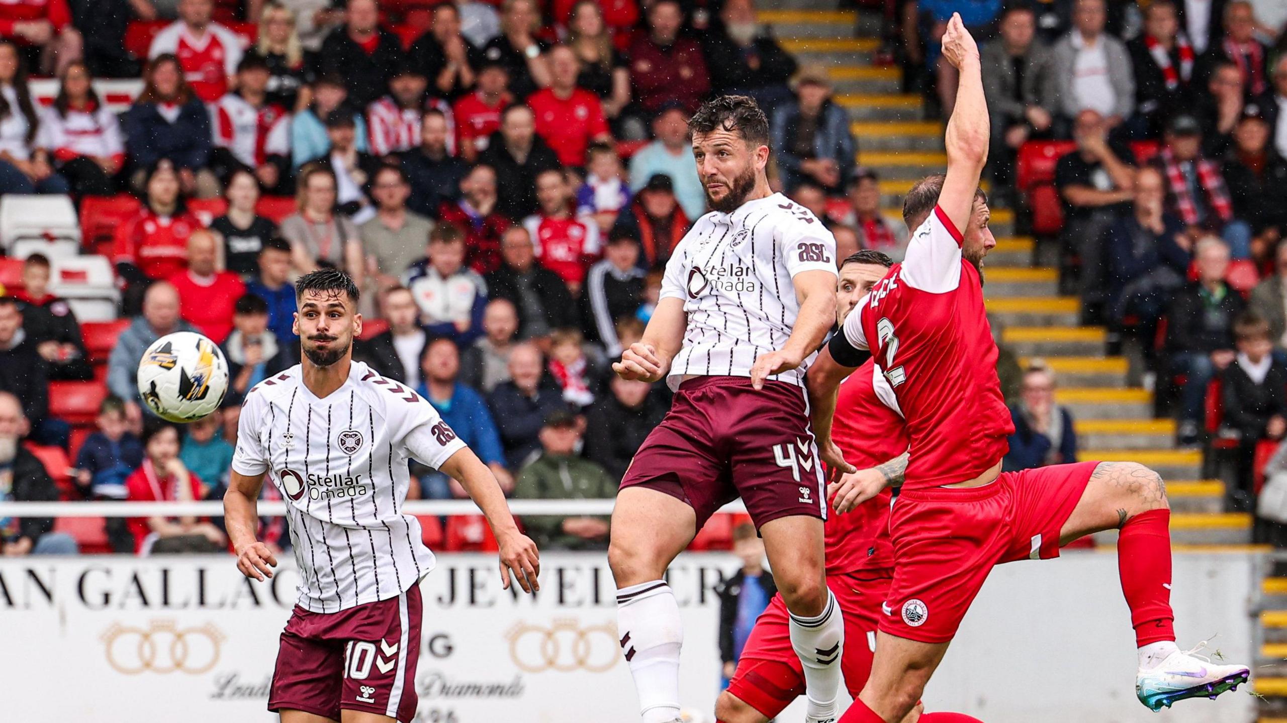 Craig Halkett scores for Hearts against Stirling Albion