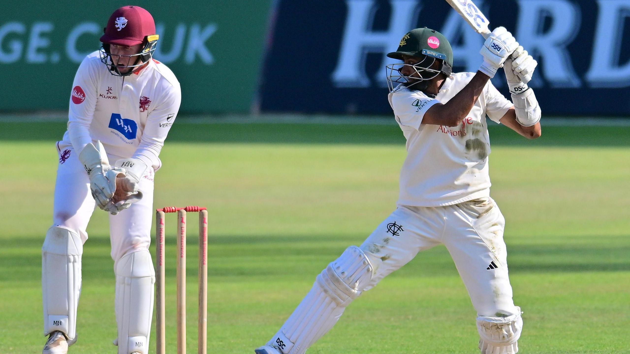 Haseeb Hameed plays a drive