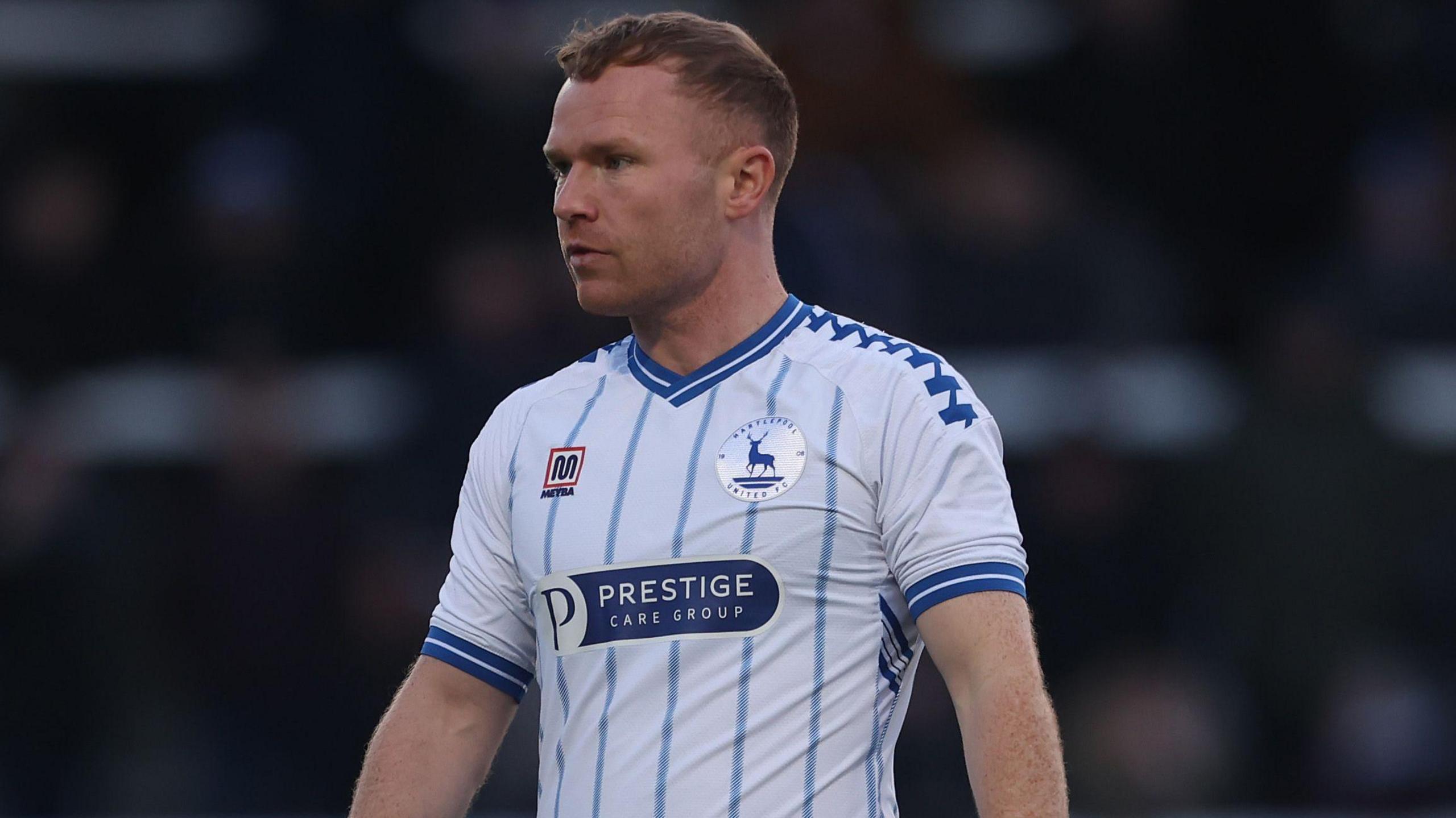 Adam Campbell in action for Hartlepool United