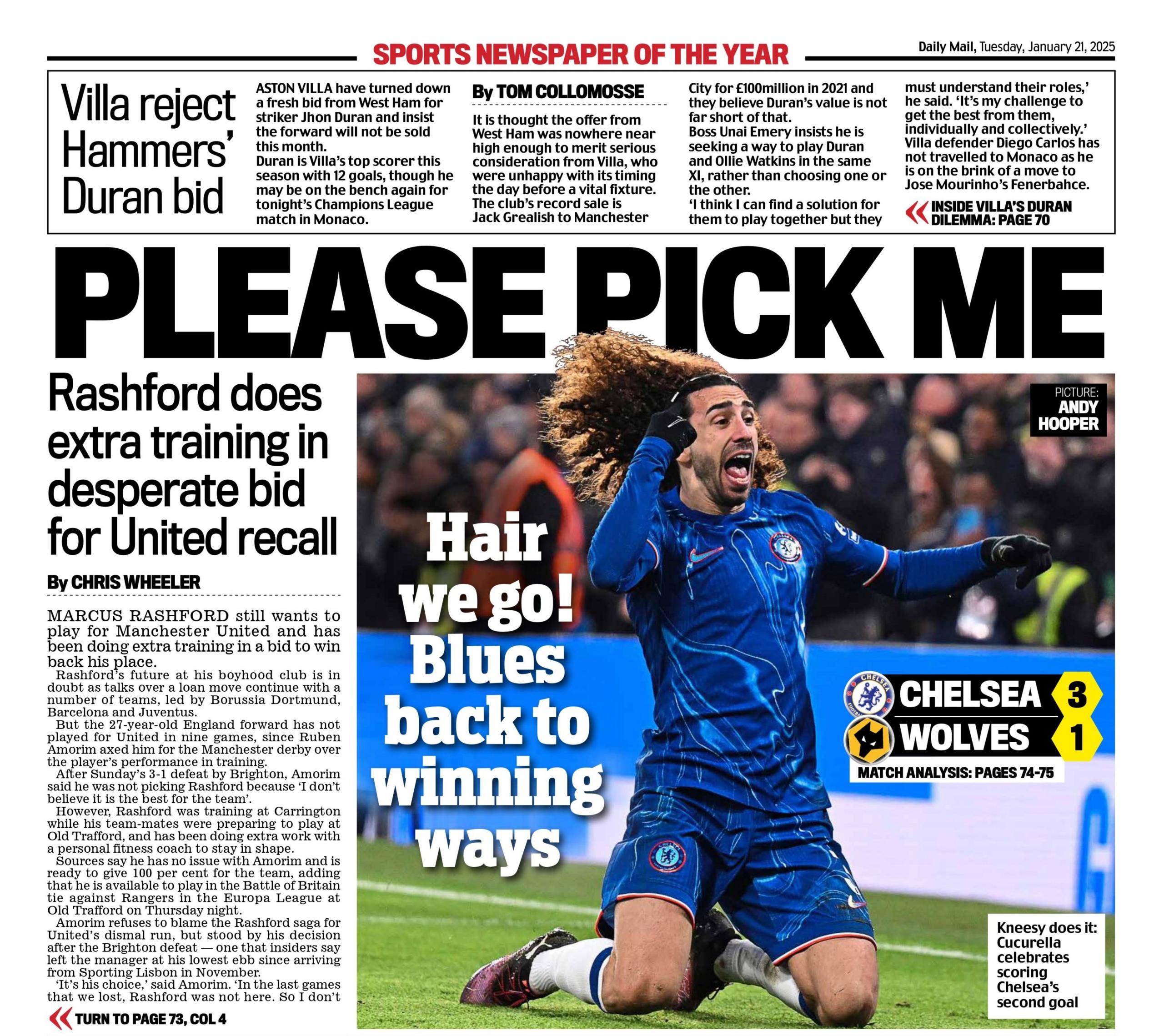 The back page of the Daily Mail