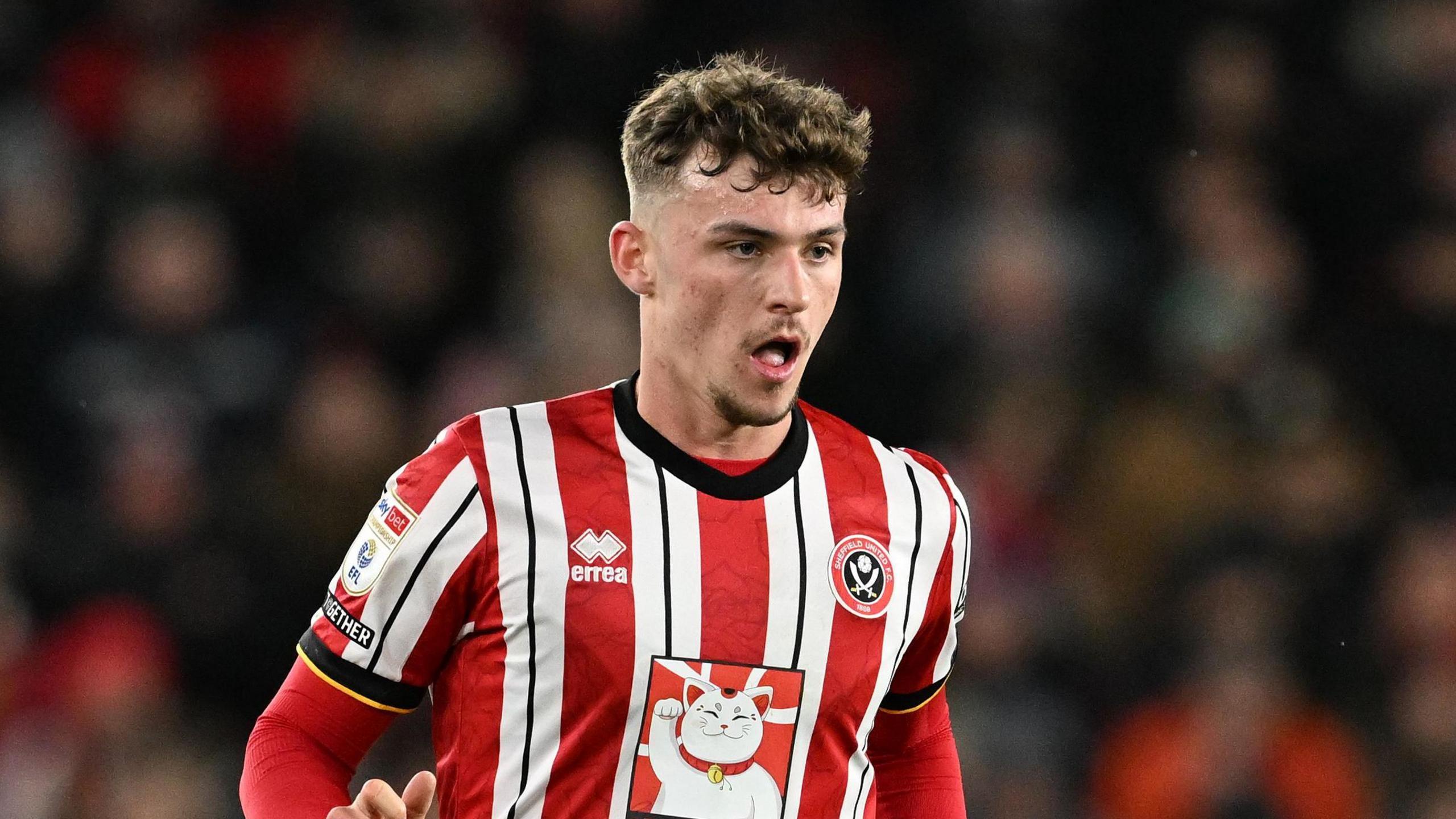 Harrison Burrows playing for Sheffield United