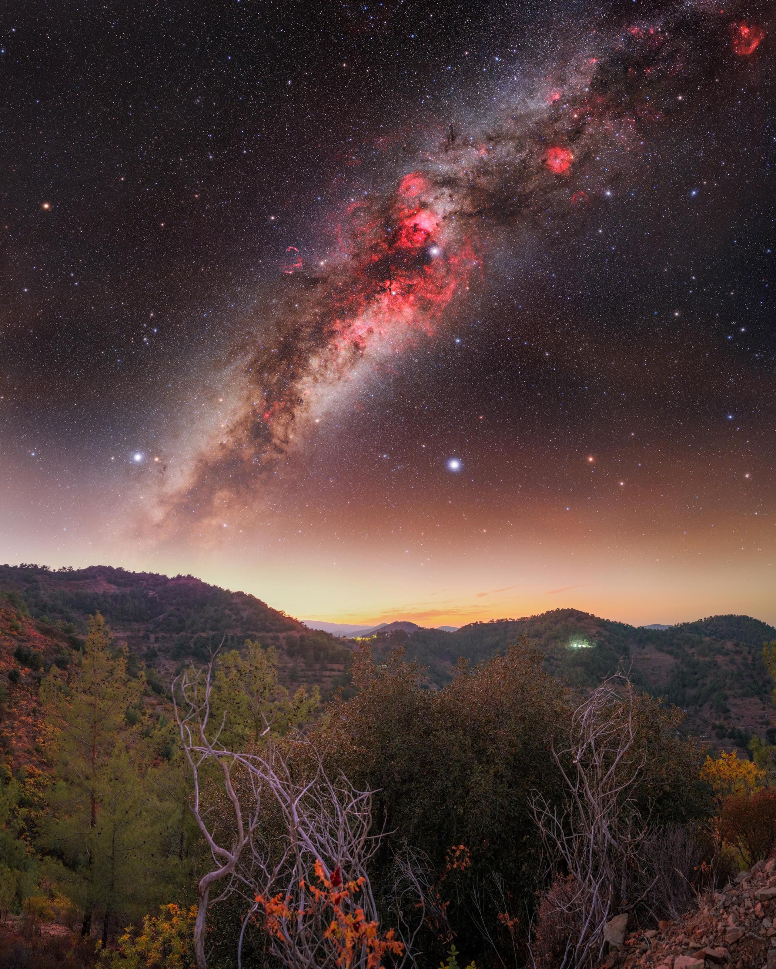 The Cygnus region of the Milky Way from Gerakies, Cyprus.
