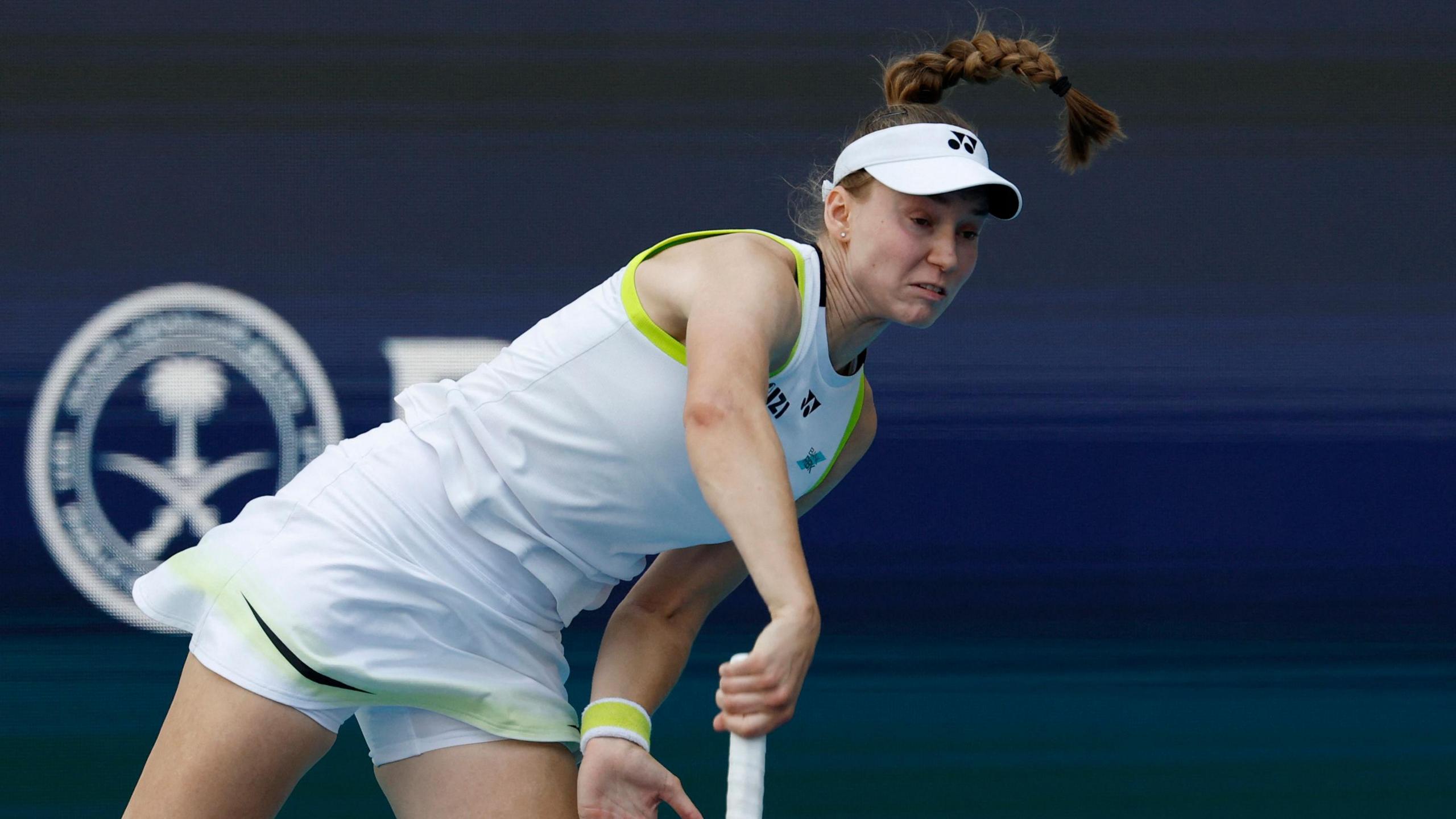 Elena Rybakina serves against Jessica Pegula Elena Rybakina serves against Jessica Pegula