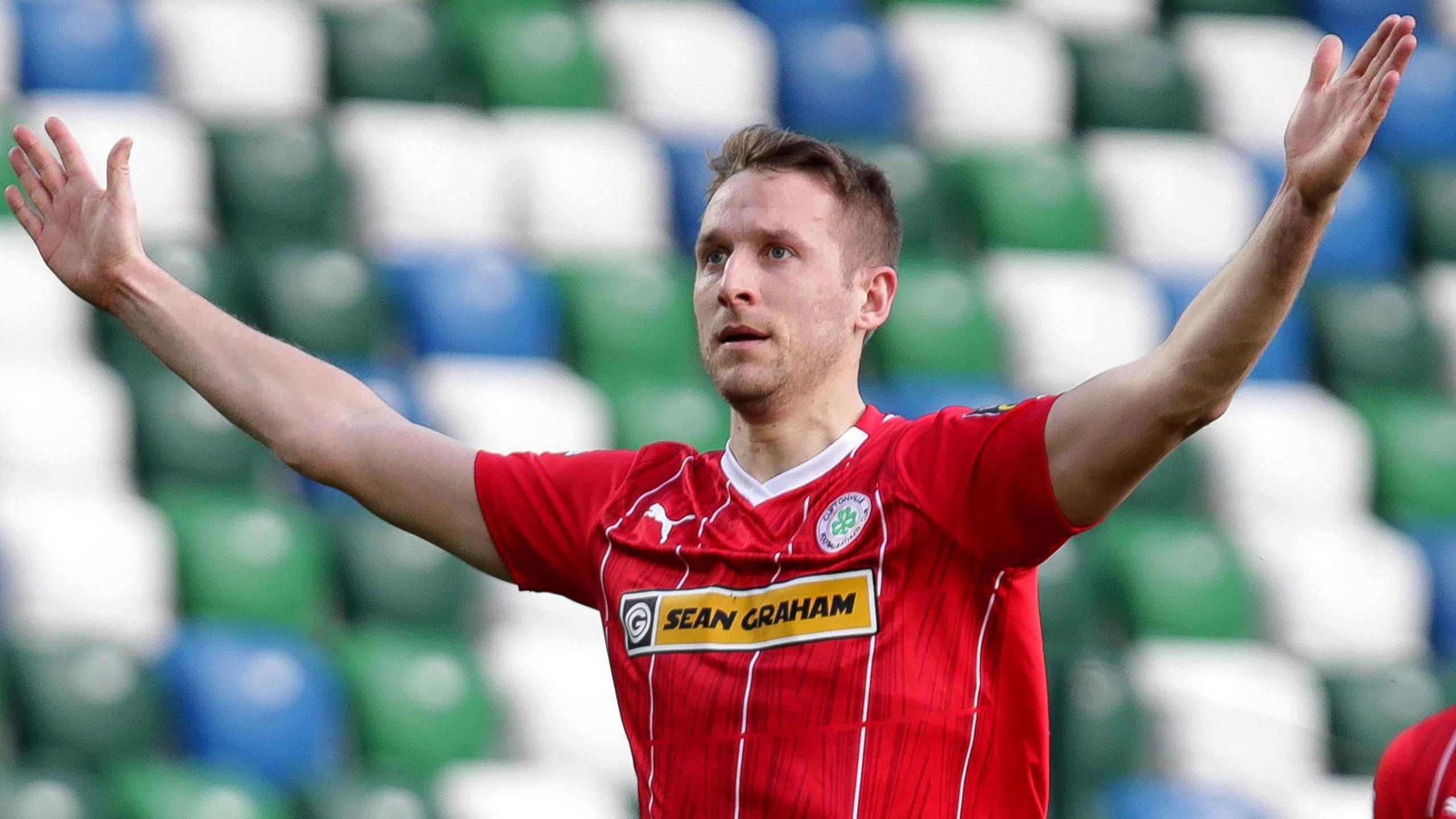 Jonny Addis celebrates