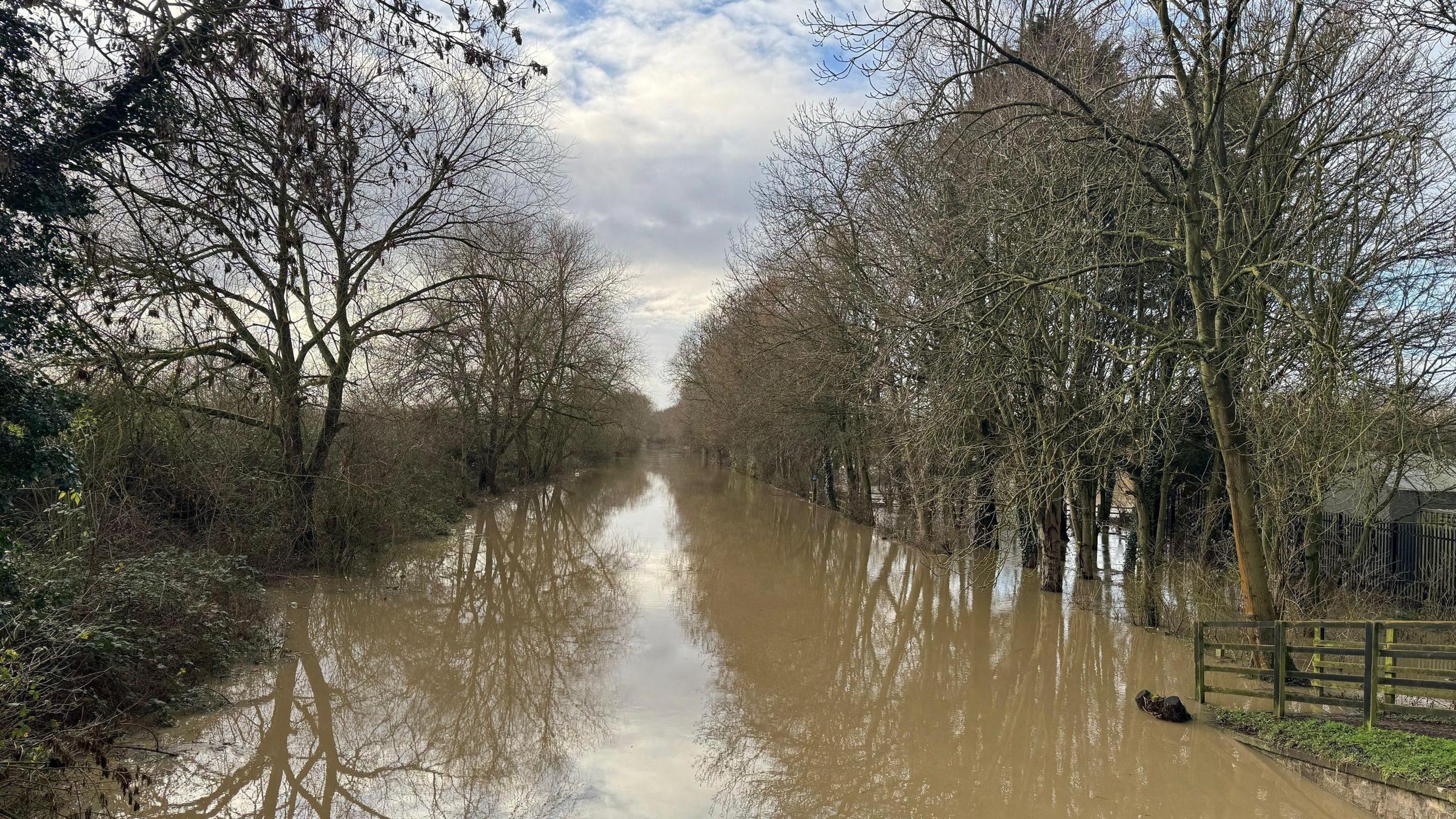 Storm Henk flooding near Syston, Watermead, Wanlip Road, Leicester