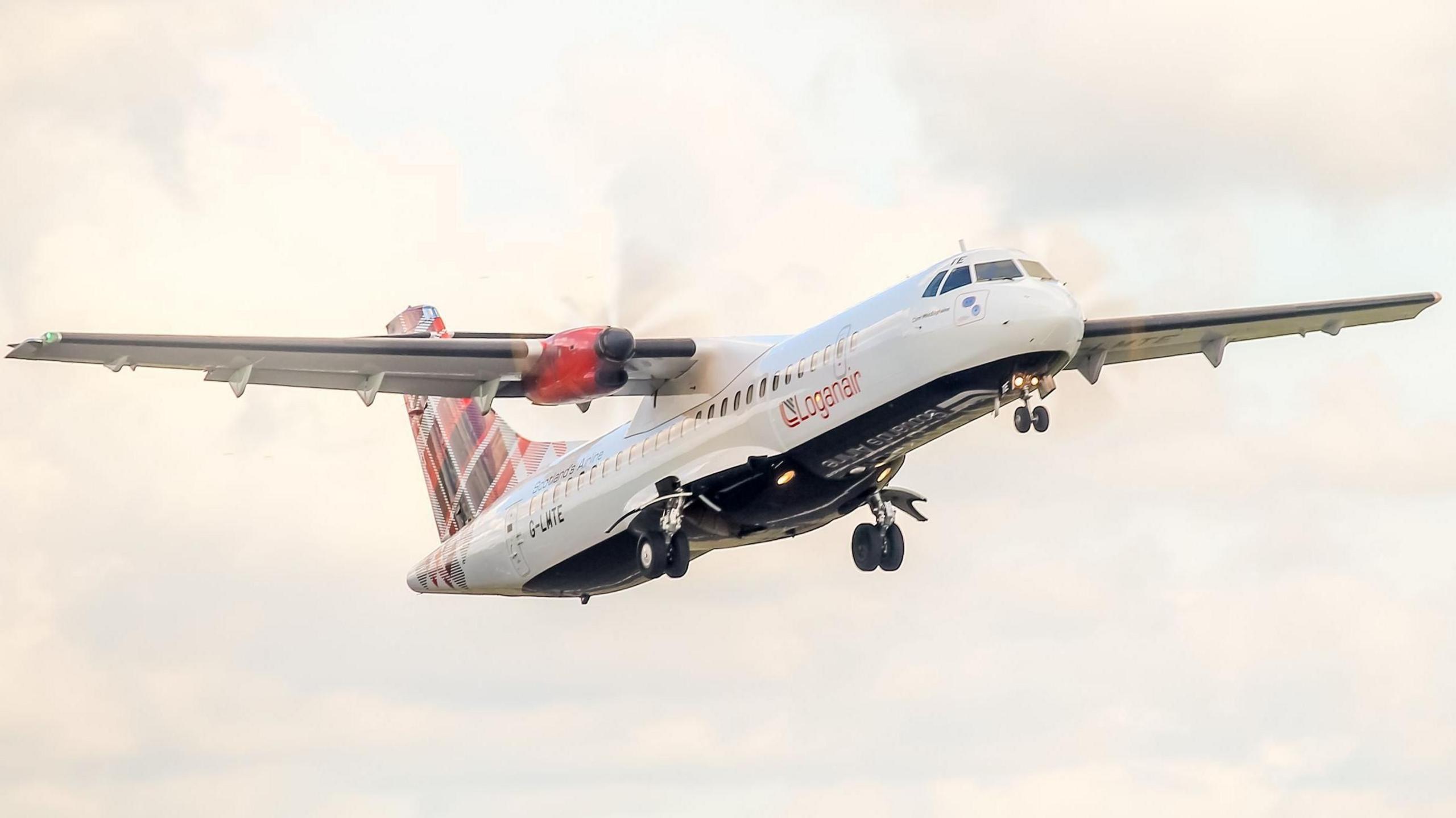 Loganair plane coming in to land