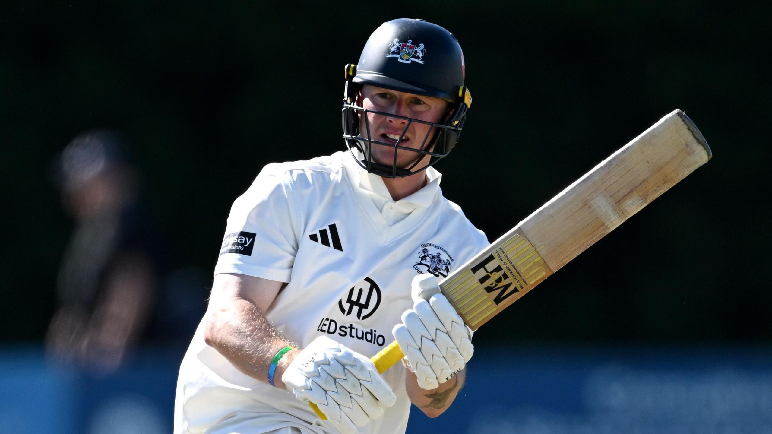 Miles Hammond batting for Gloucestershire.