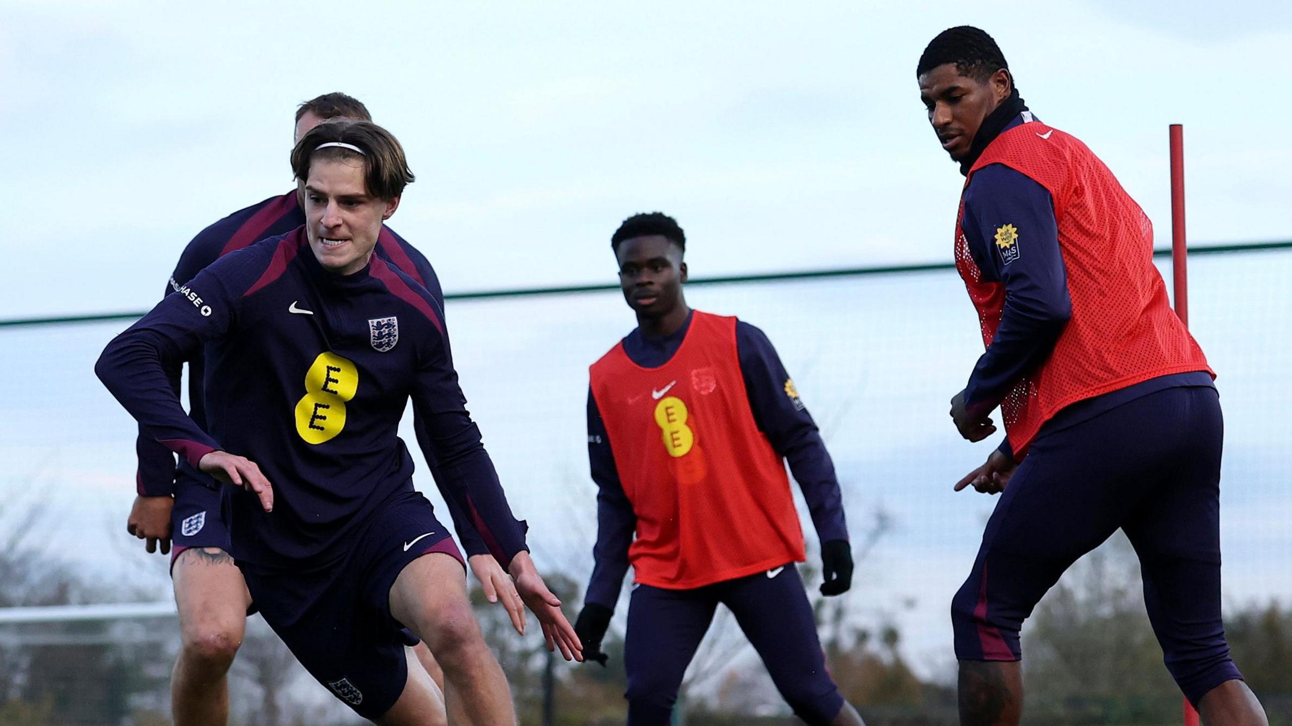 Guernsey's Alex Scott trains alongside Bukayo Saka and Marcus Rashford with England