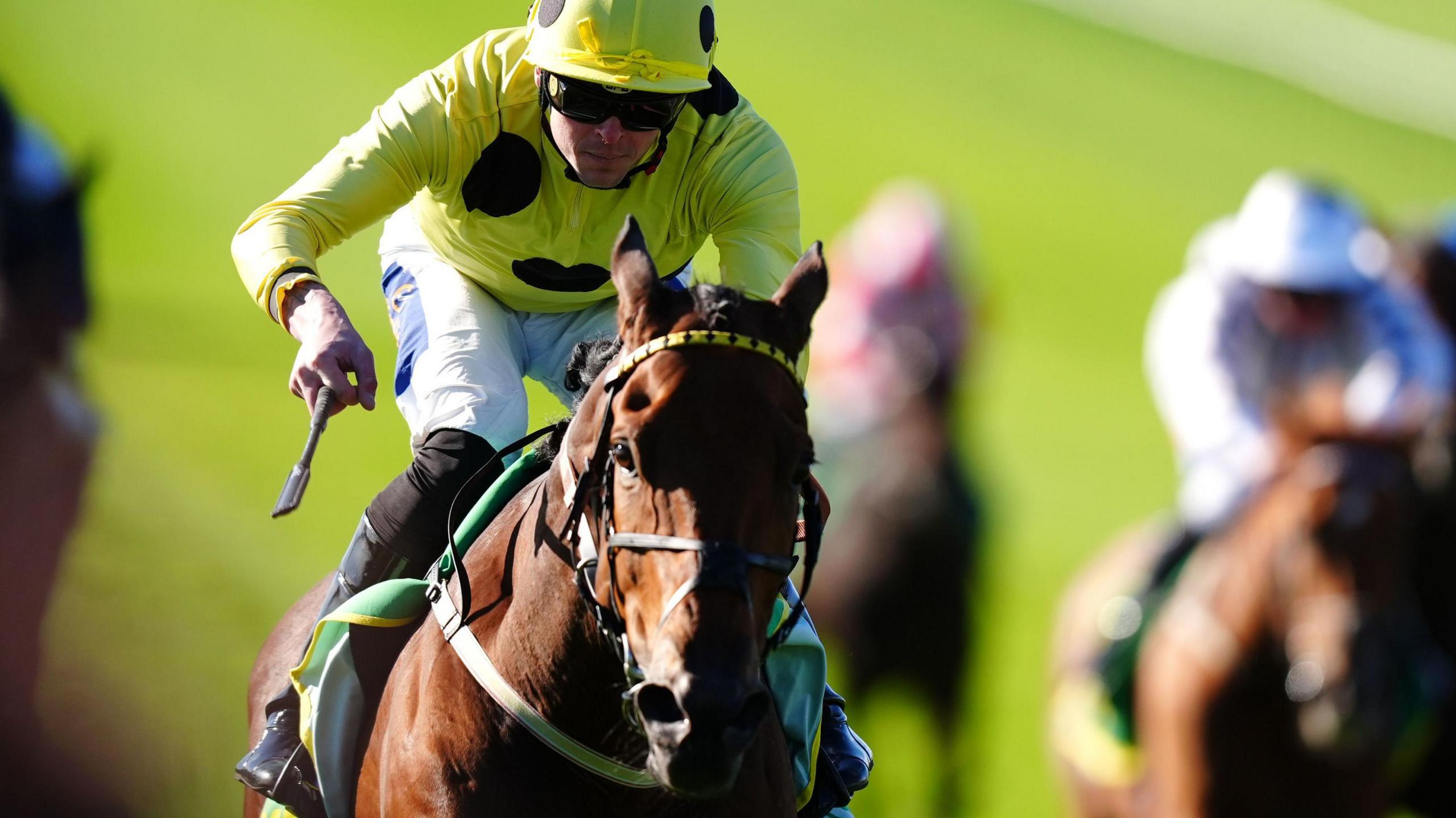 Clifford Lee rides Liberty Lane to victory in the 2024 Cambridgeshire Handicap at Newmarket