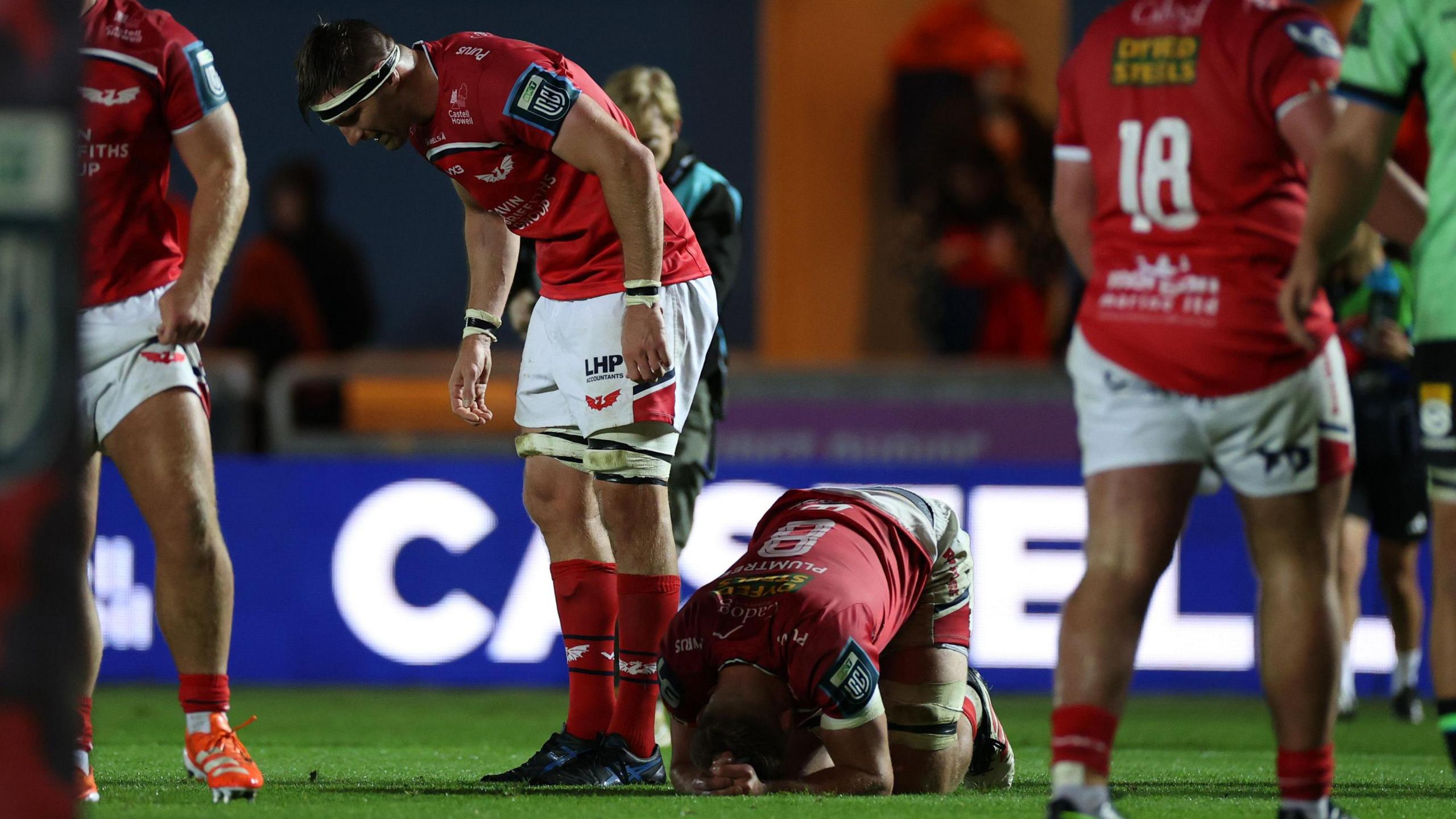 Taine Plumtree is dejected after Scarlets' thrashing by Stormers in Llanelli