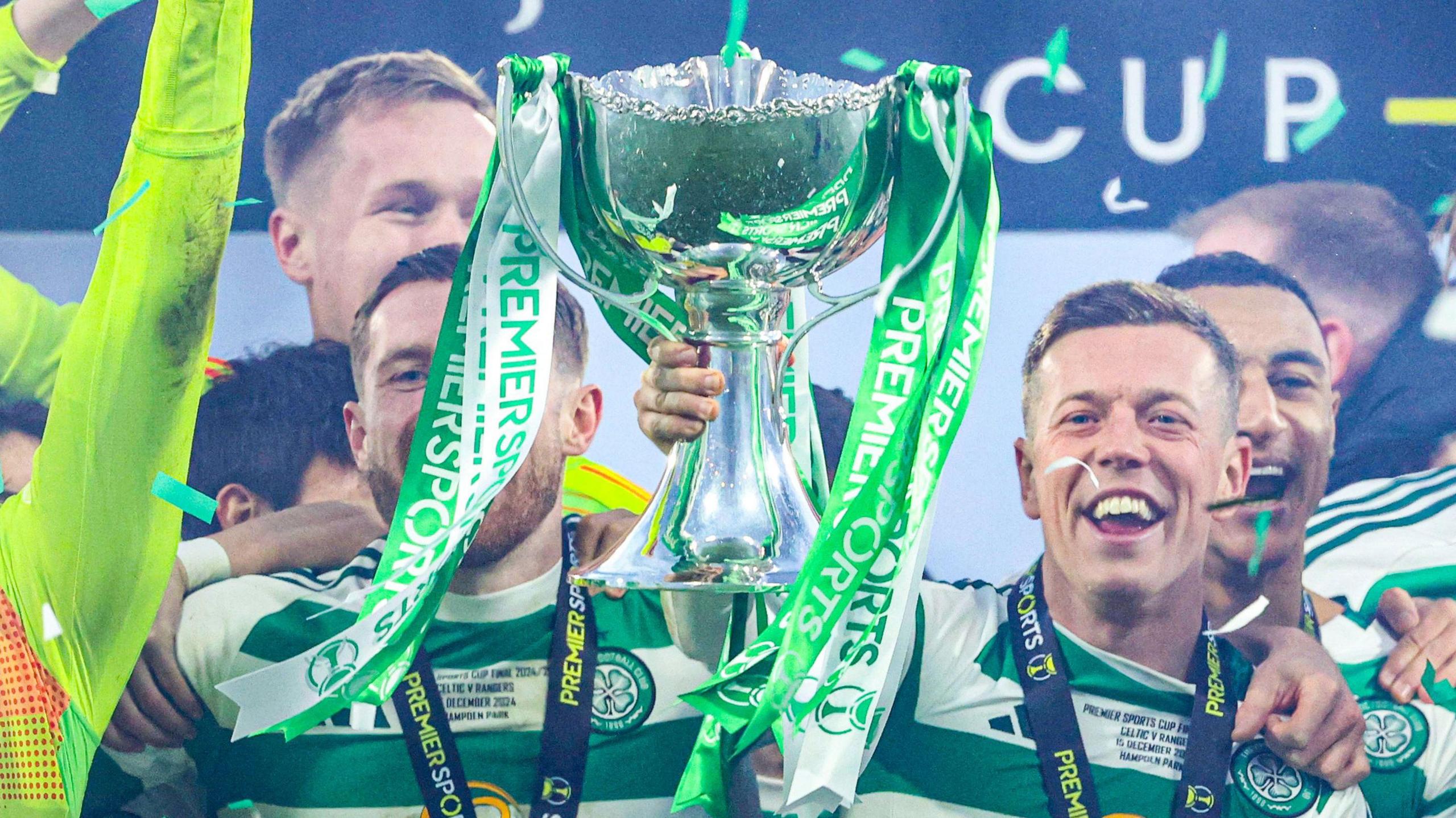 Callum McGregor lifts the Scottish League Cup