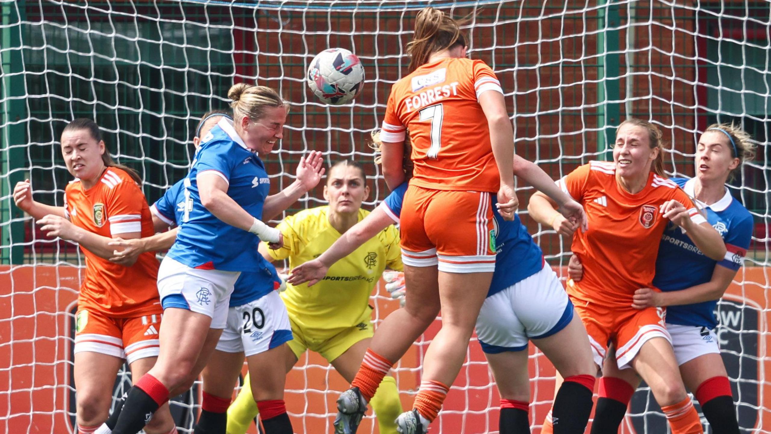 Lisa Forrest scores for Glasgow City against Rangers