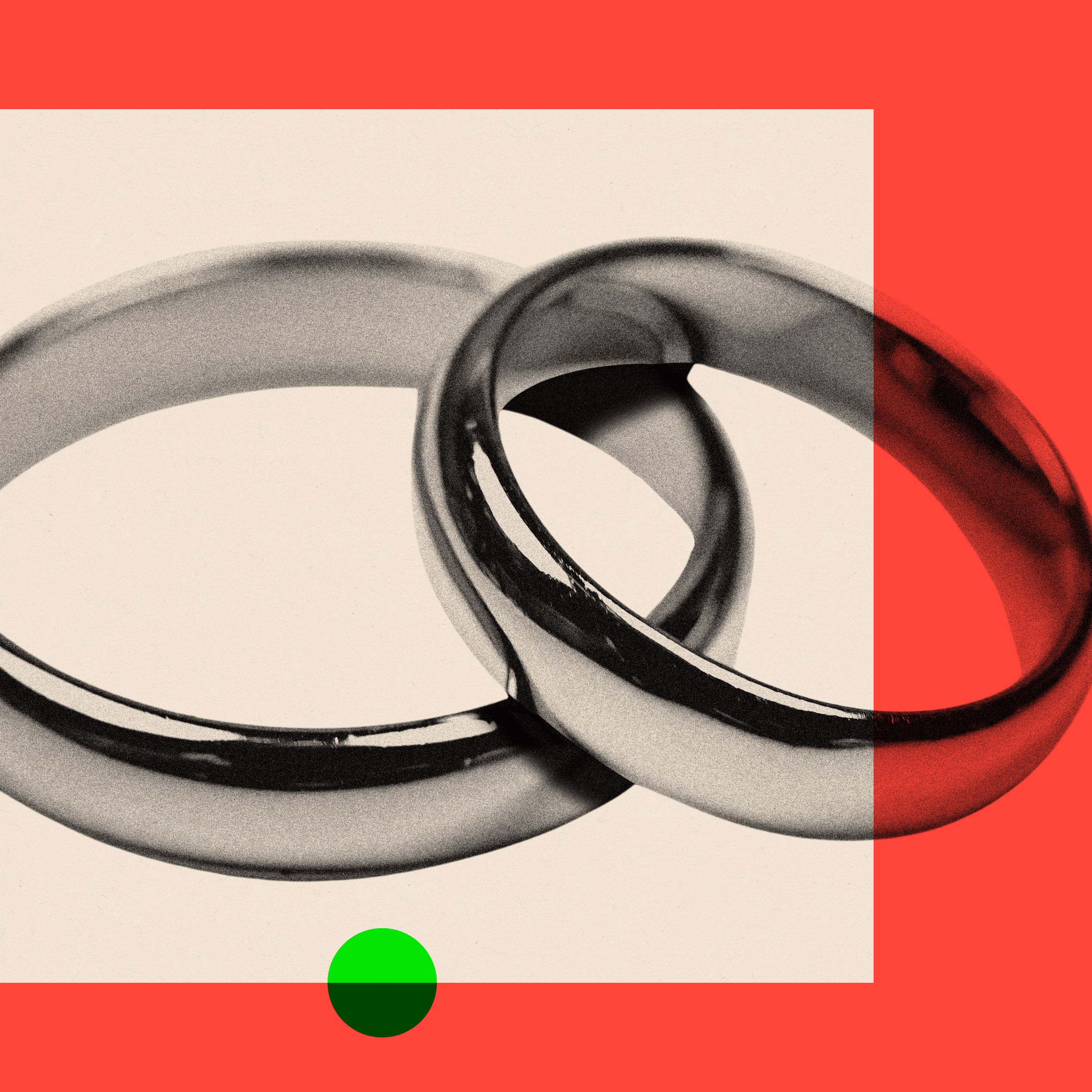 A treated image of two wedding rings