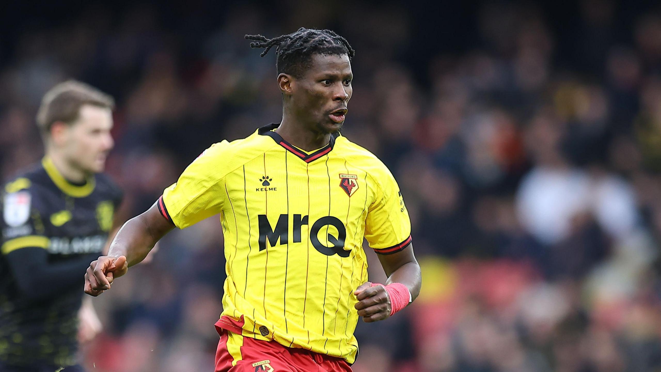 Watford's Vakoun Bayo dribbling with the ball.