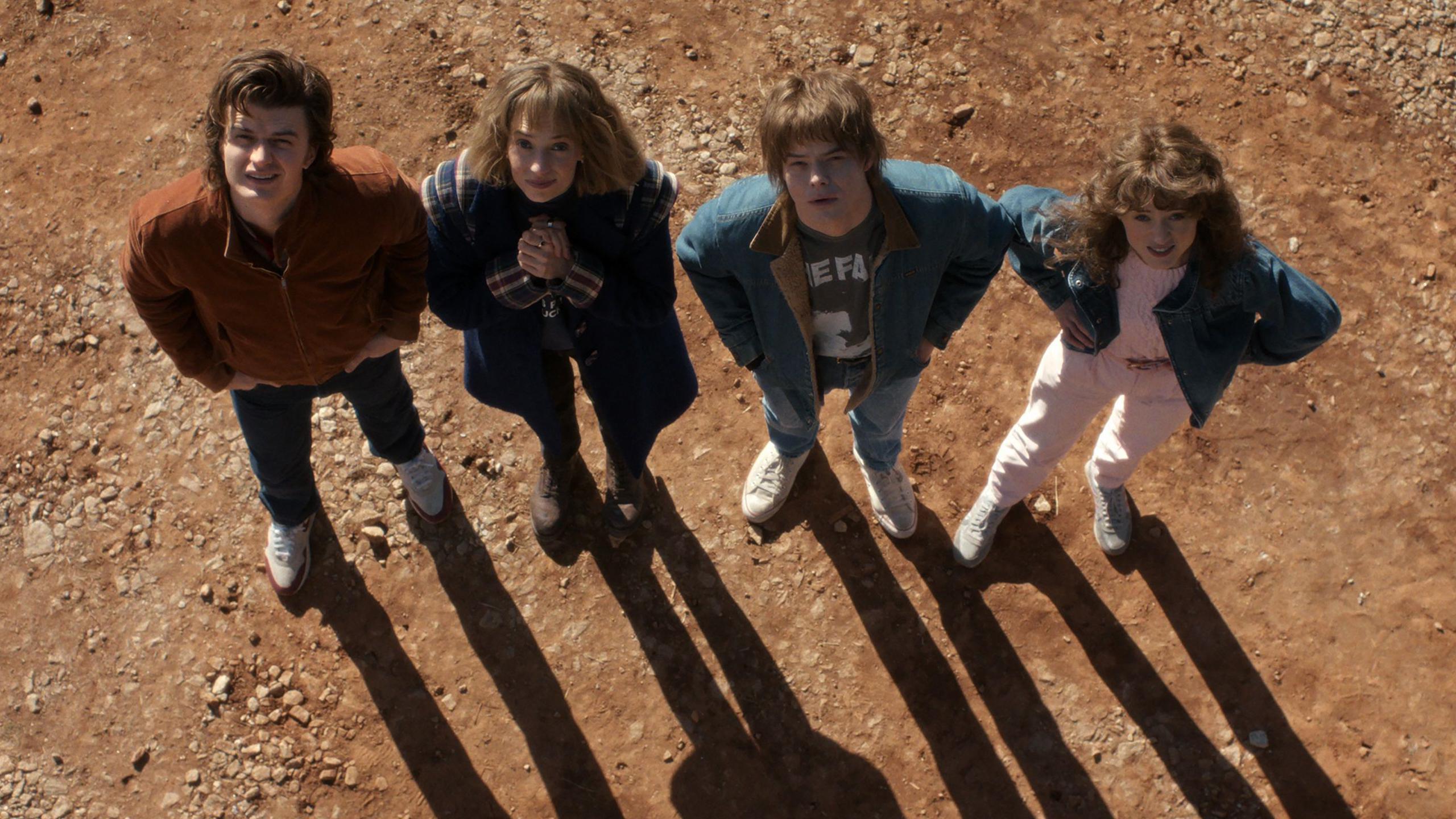 Four characters in Stranger Things