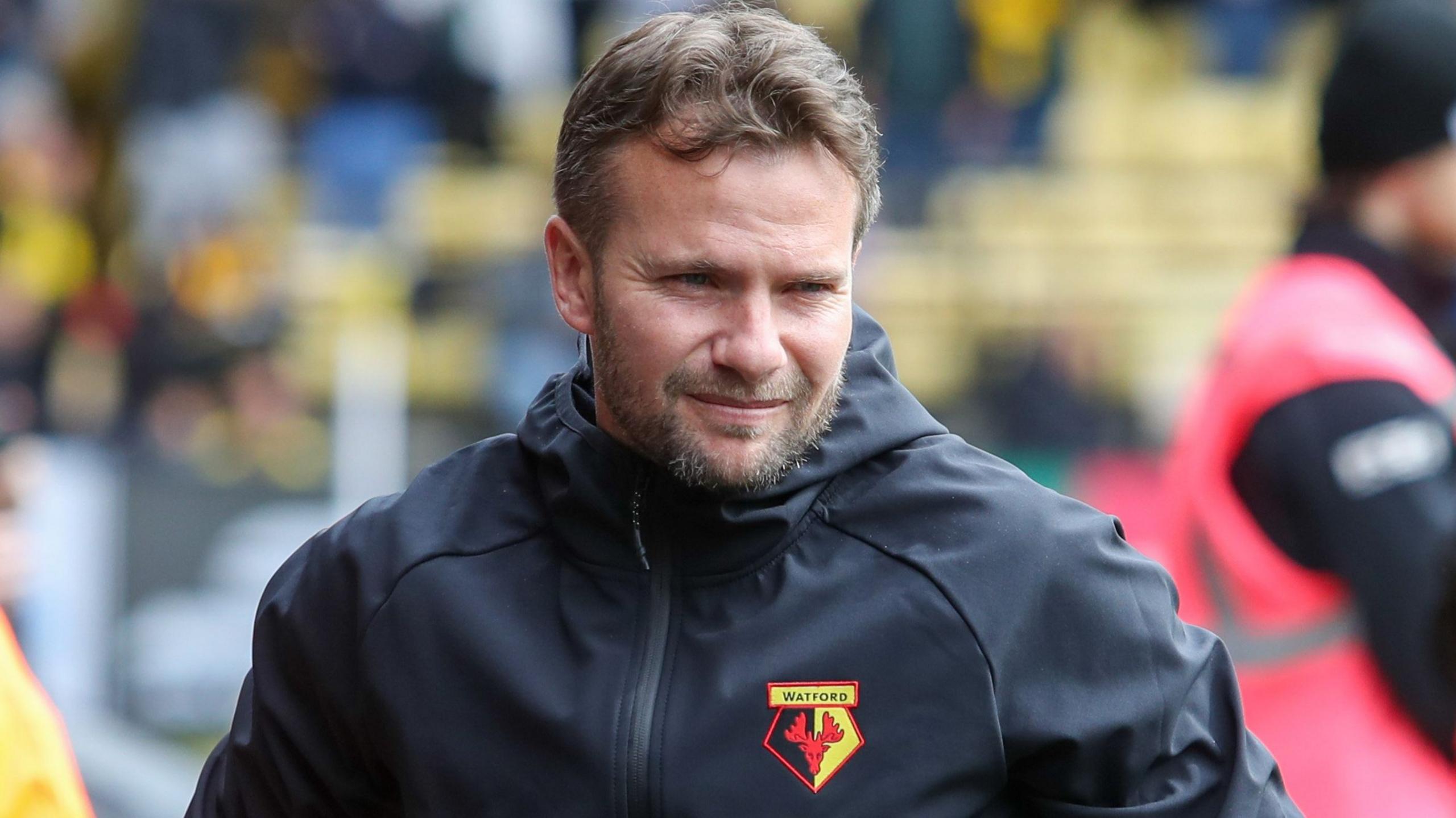 Former Watford boss Tom Cleverley during the 2-1 home defeat to Burnley in the Championship on 18 April
