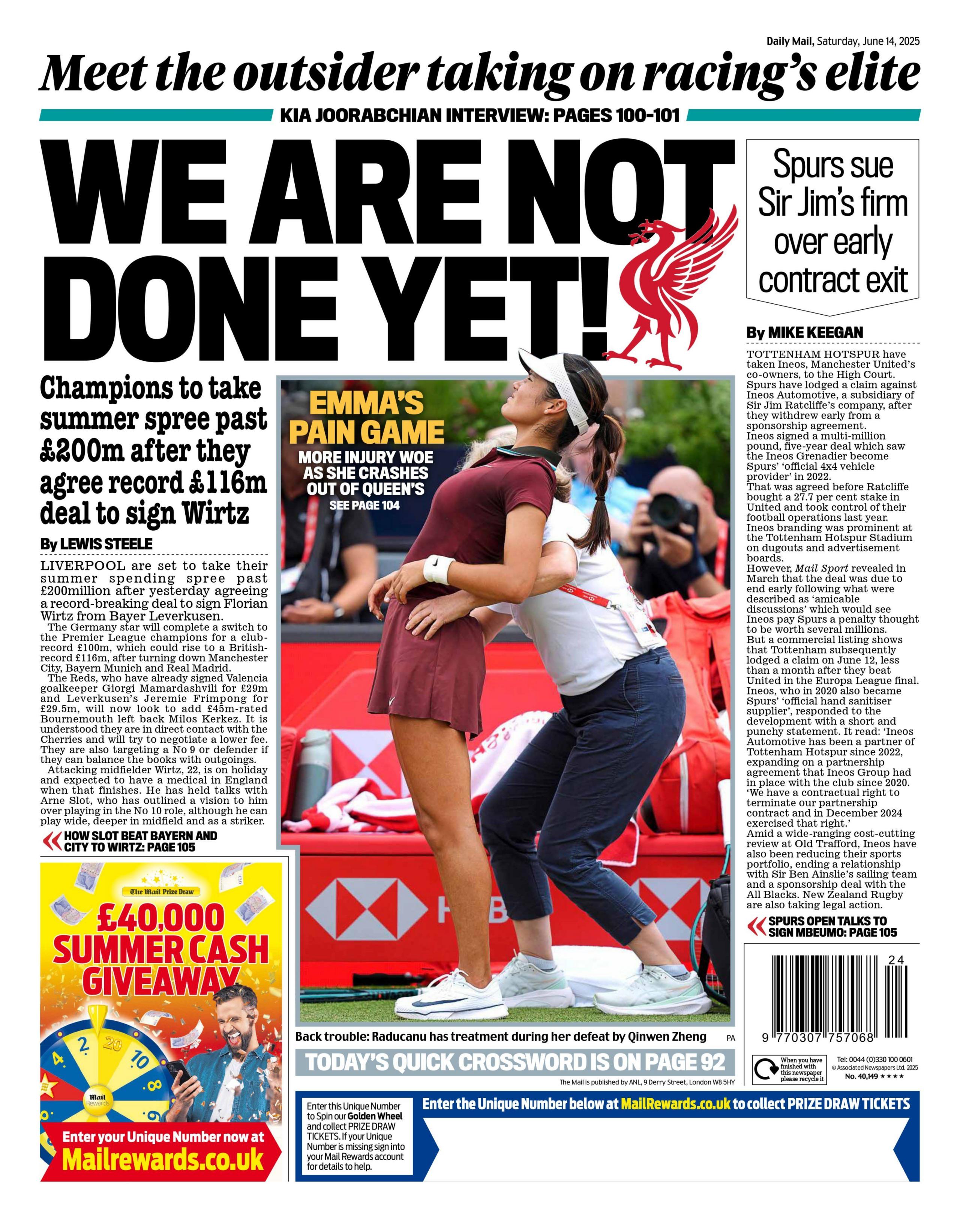 Mail back page
