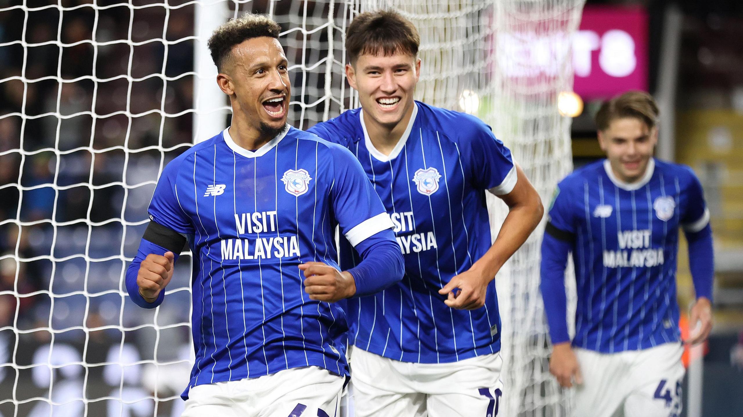 Callum Robinson celebrates his goal at Burnley
