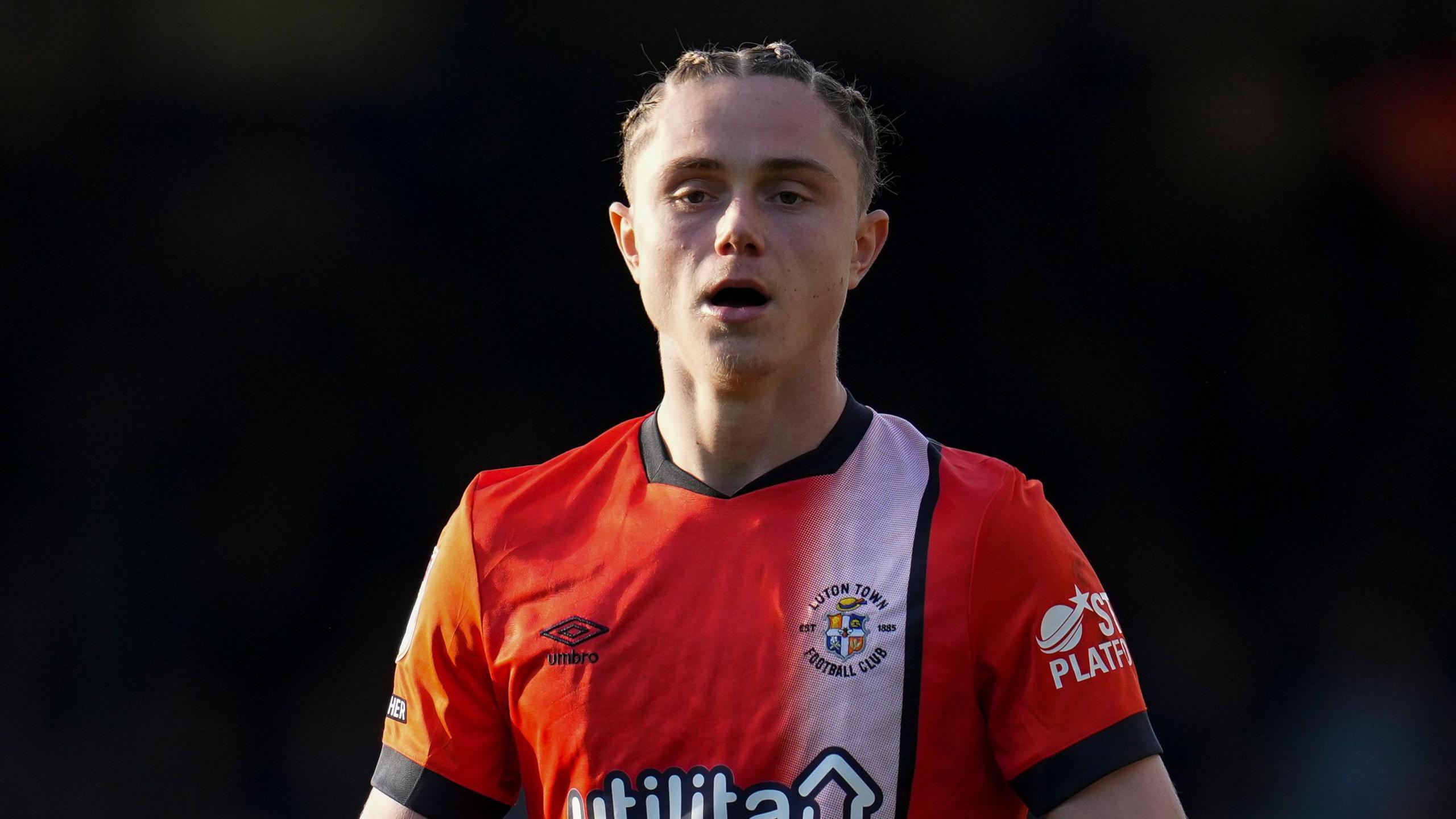 Thelo Aasgaard in action for Luton Town