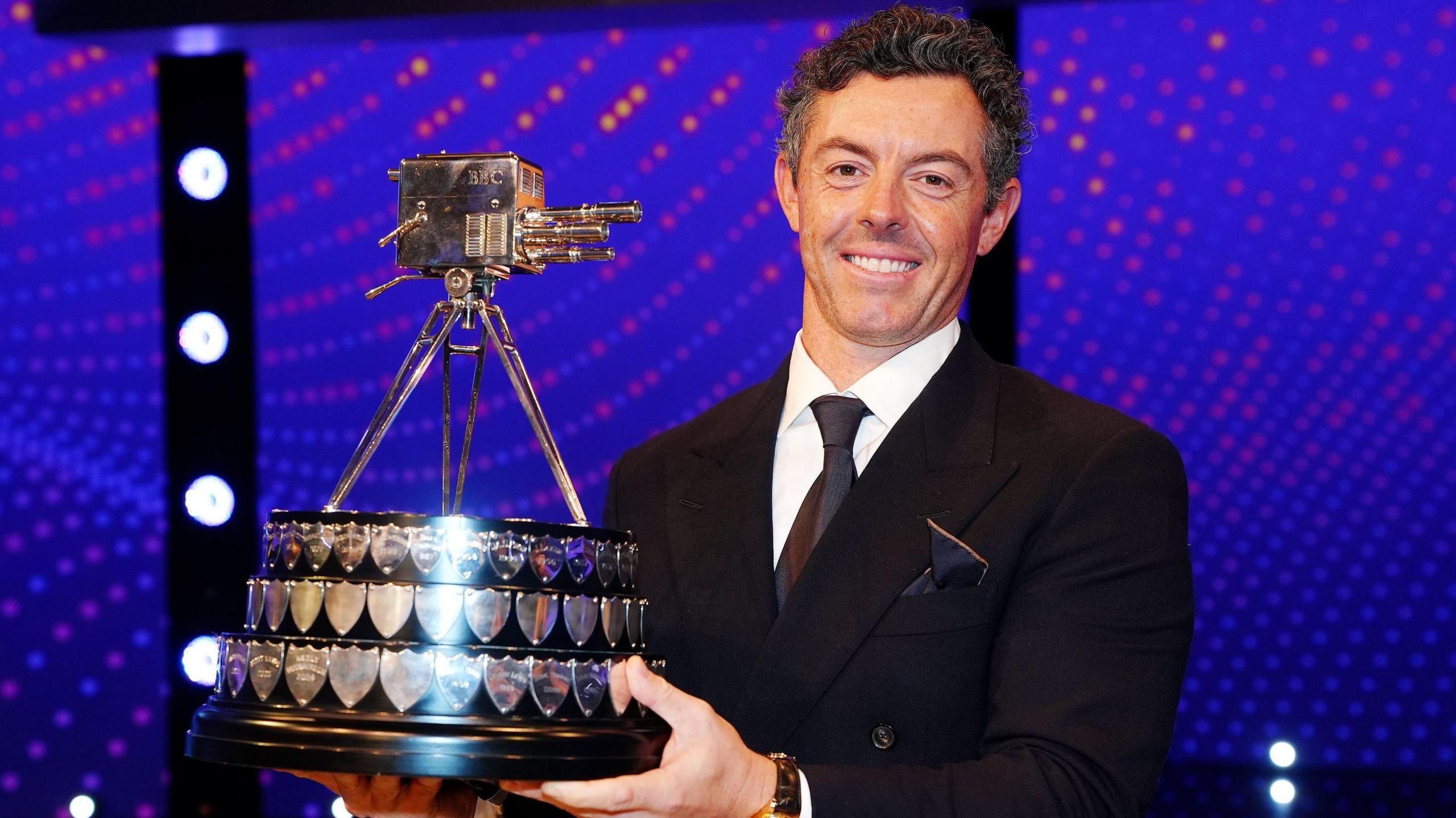 Rory McIlroy with the Sports Personality of the Year trophy