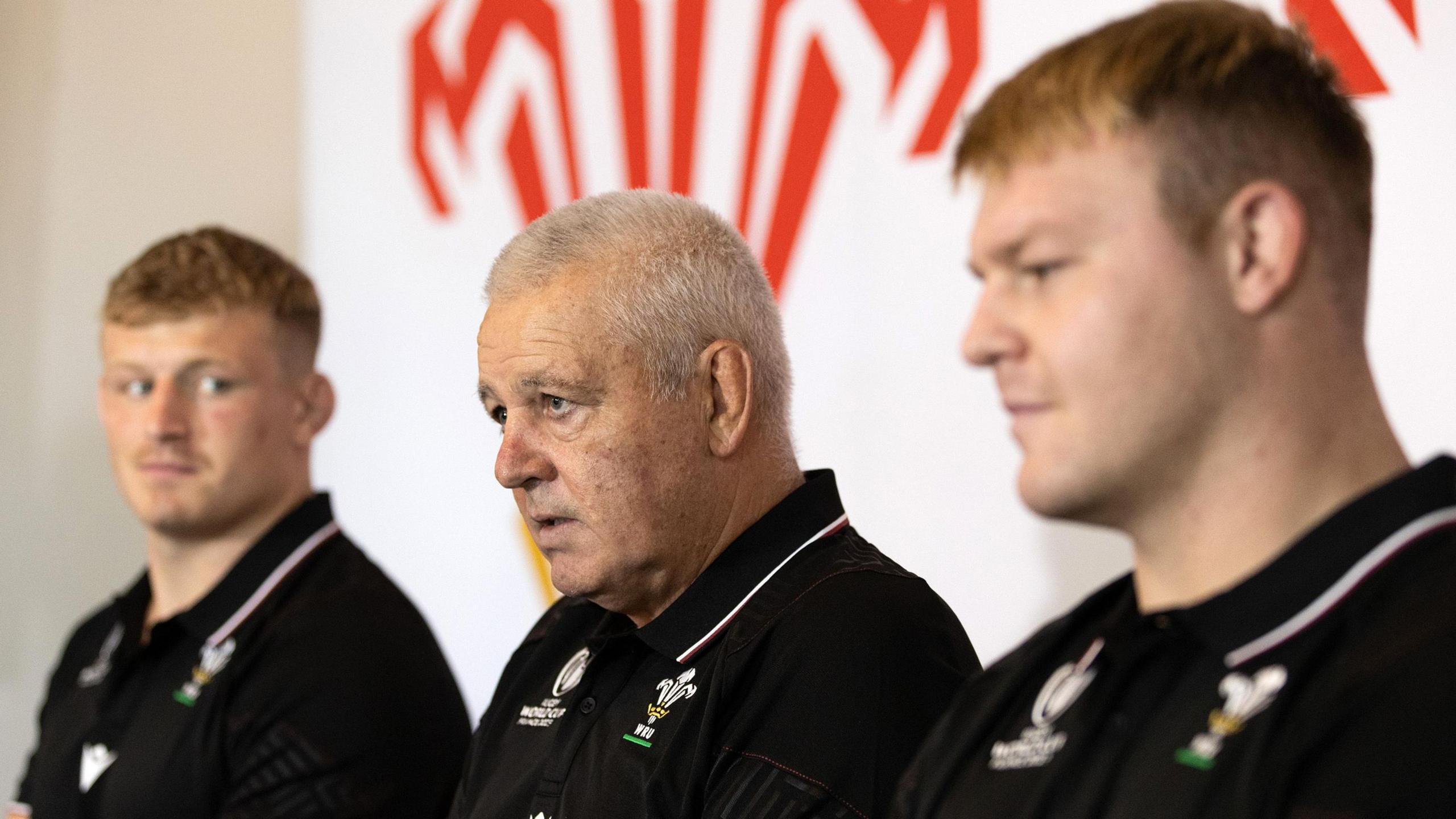 Jac Morgan and Dewi Lake alongside Warren Gatland