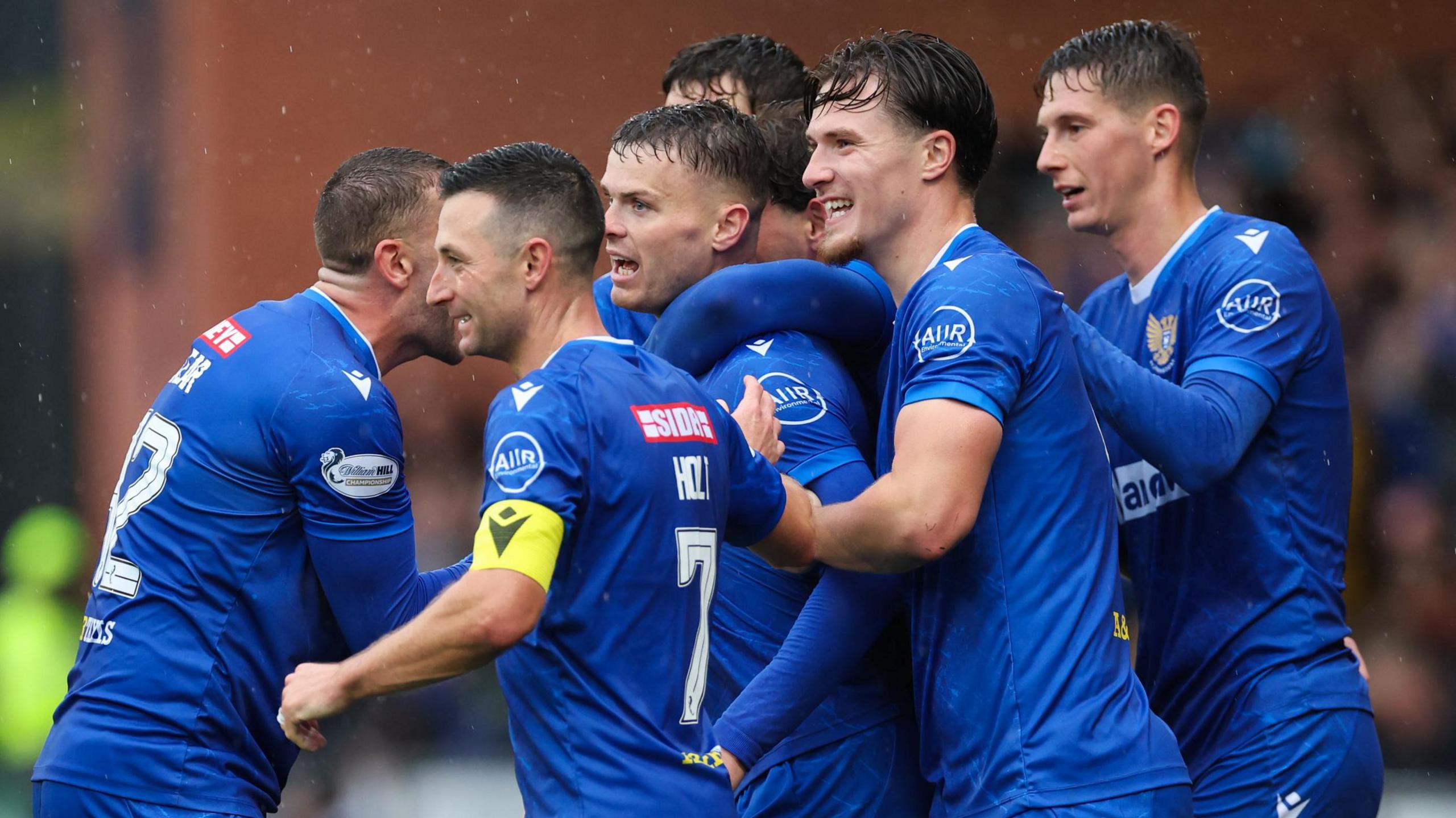St Johnstone players celebrate
