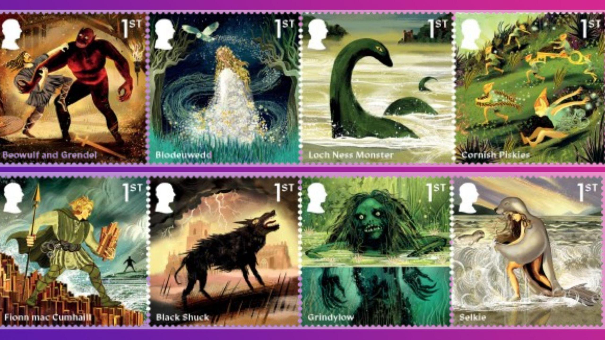 New stamps by the Royal Mail feature mythical creatures. 