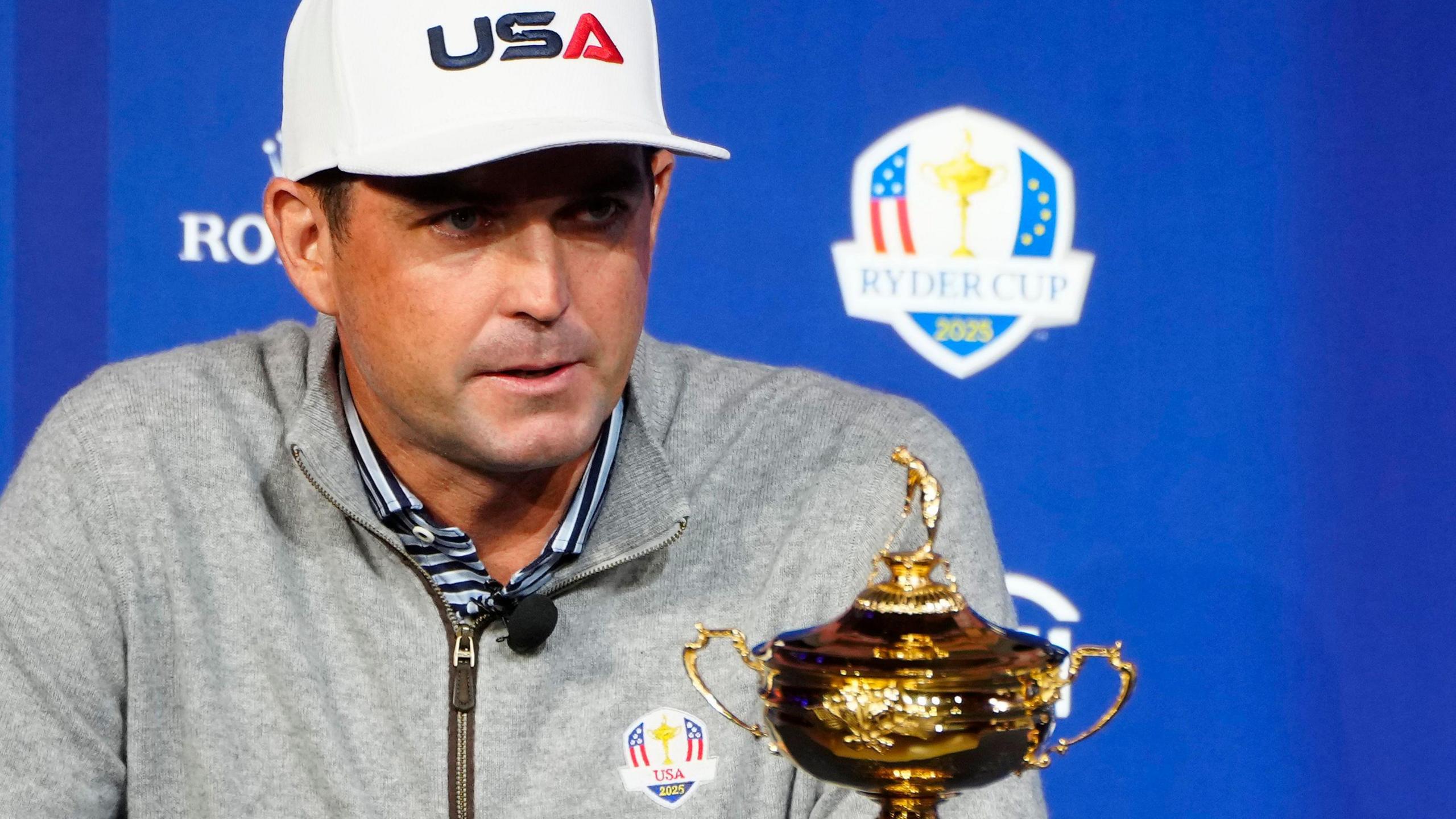 US captain Keegan Bradley with the Ryder Cup