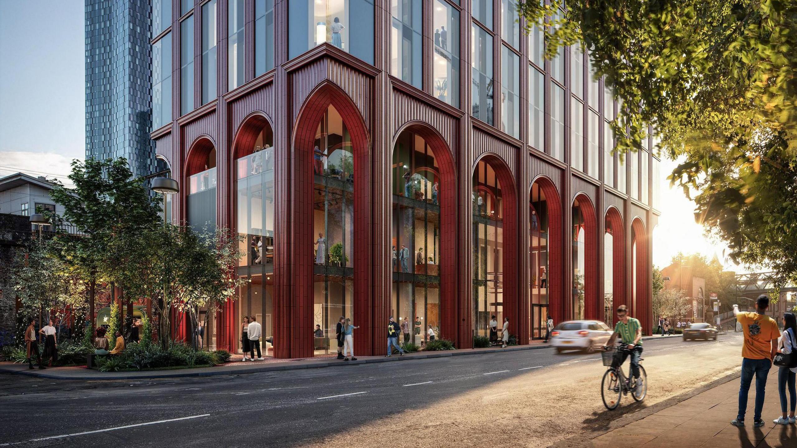 Street level CGI view of the planned Glenbrook development on Whitworth Street West