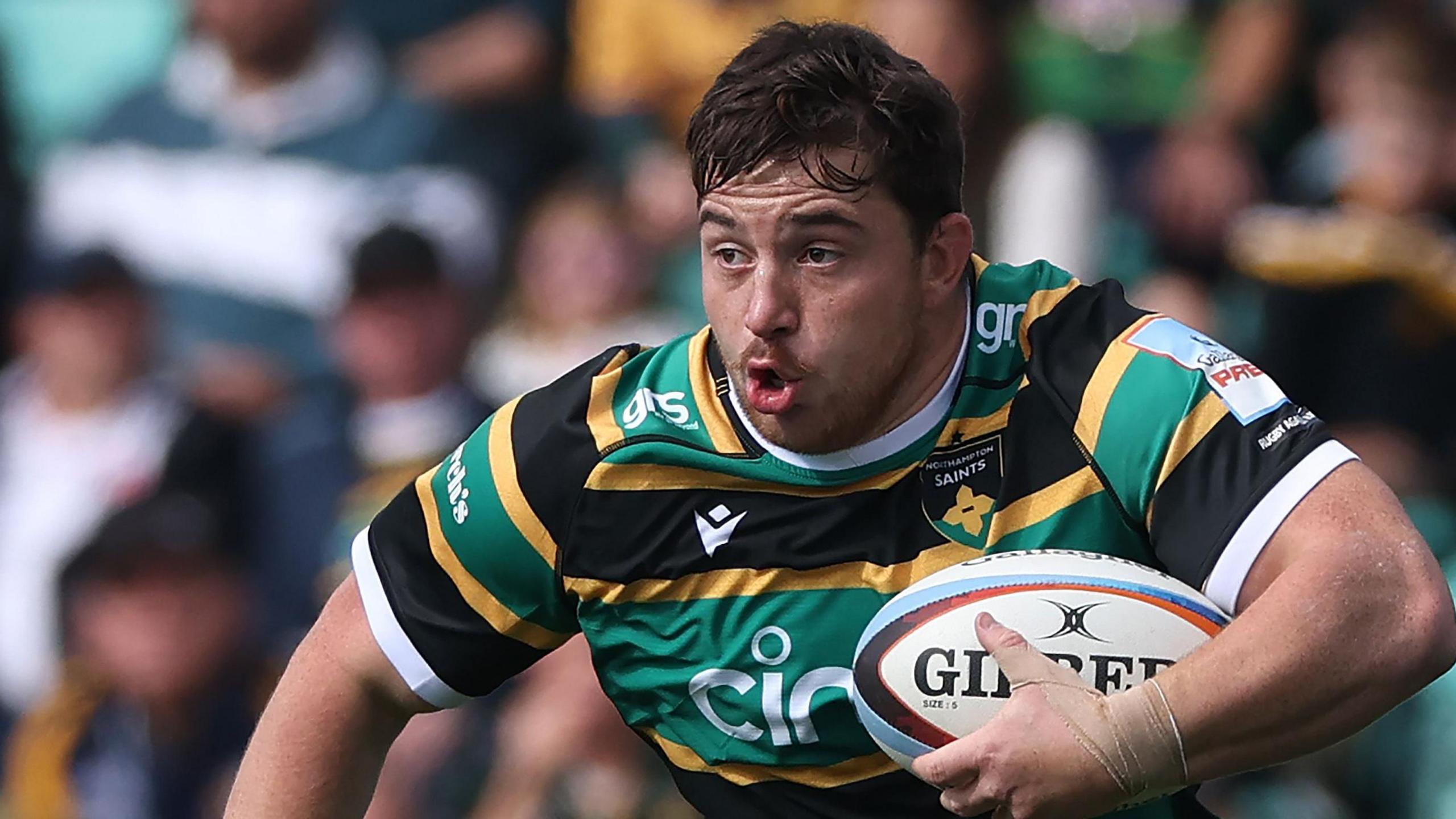 Henry Walker in action for Northampton Saints