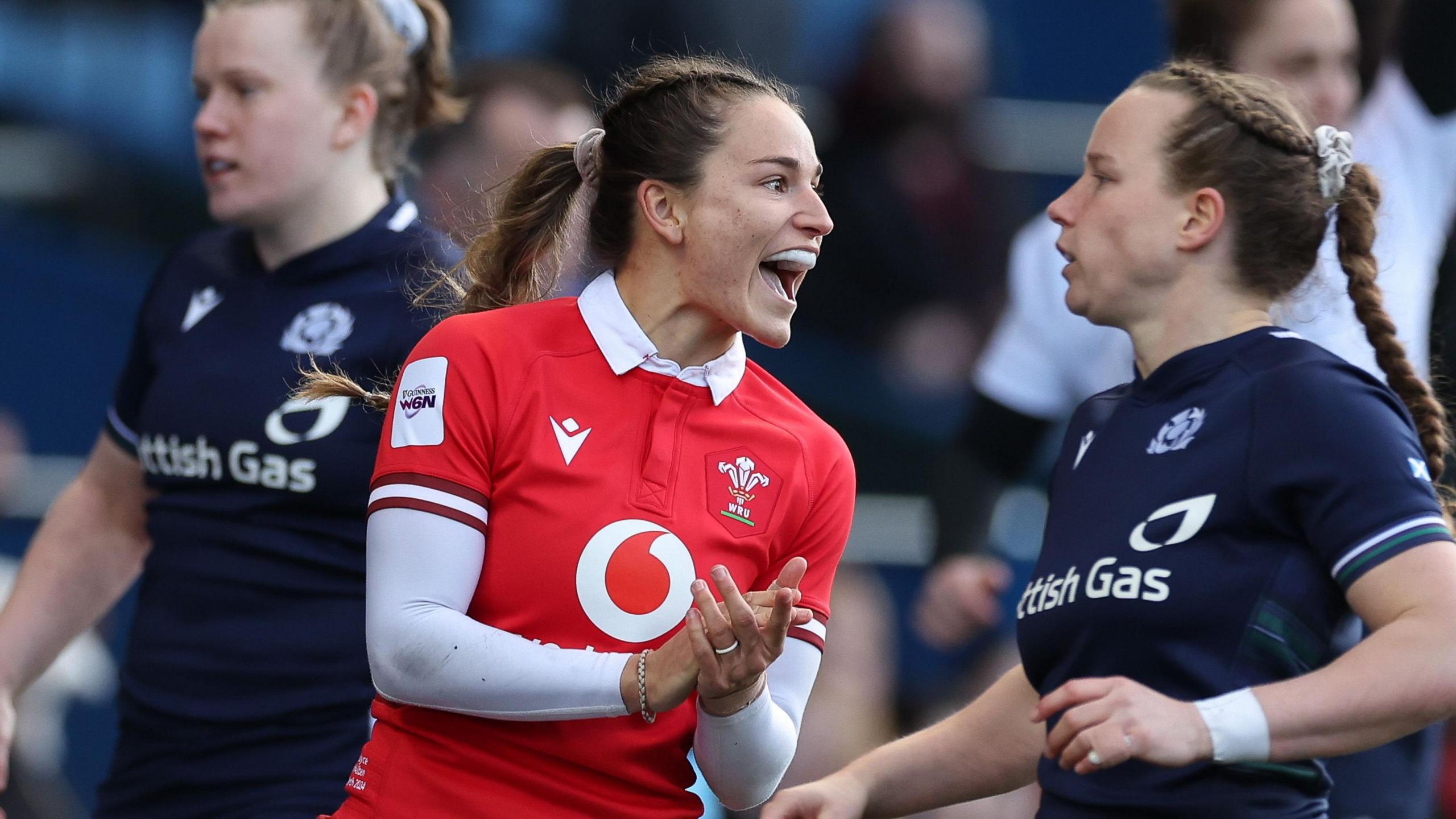 Jasmine Joyce celebrates against Scotland